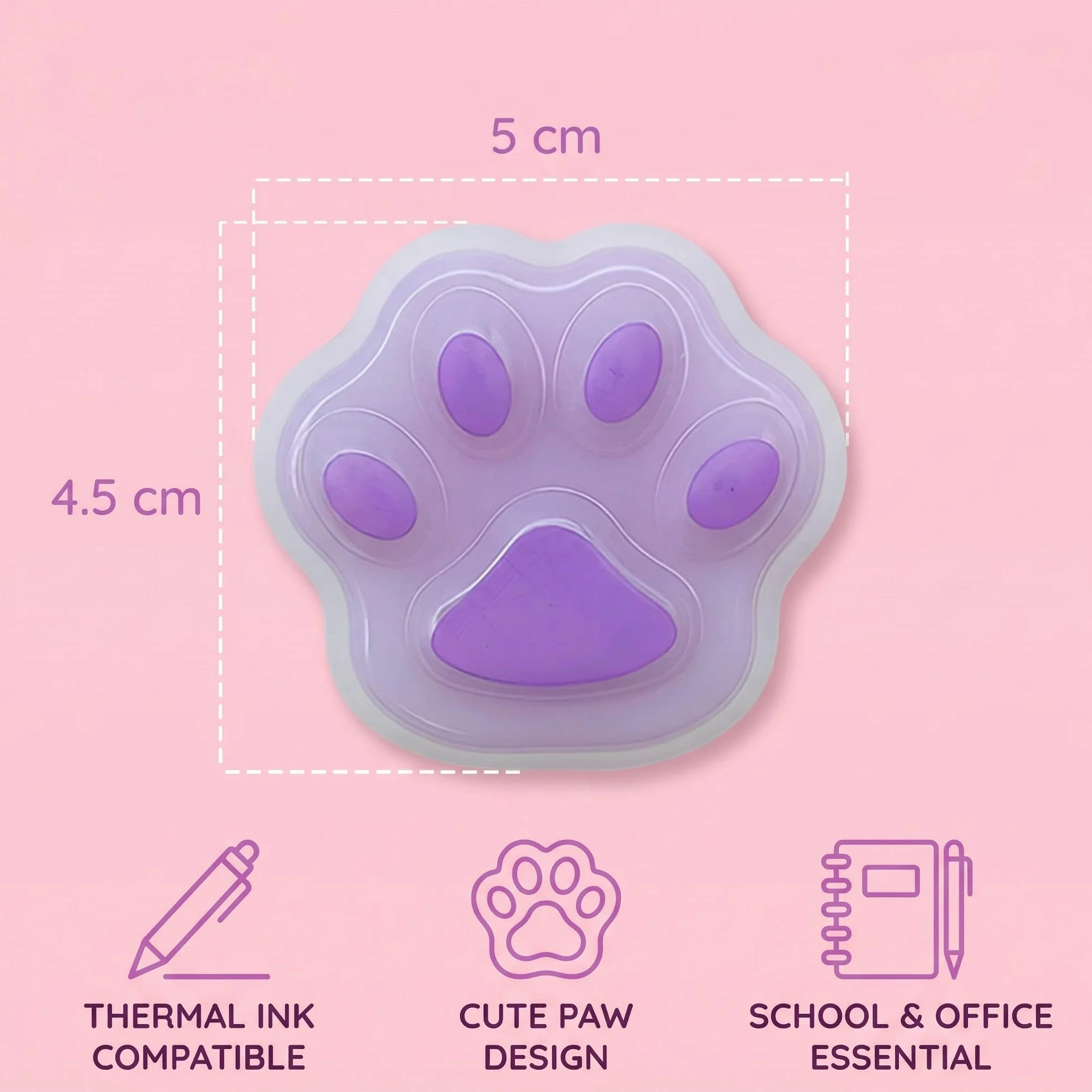 3 Piezas Gomas de Borrar con Forma de Patitas de Gato - Borrador para Bolígrafo de Gel y Borrador de Silicona para Tinta Térmica - Diseño Adorable para Material de Oficina