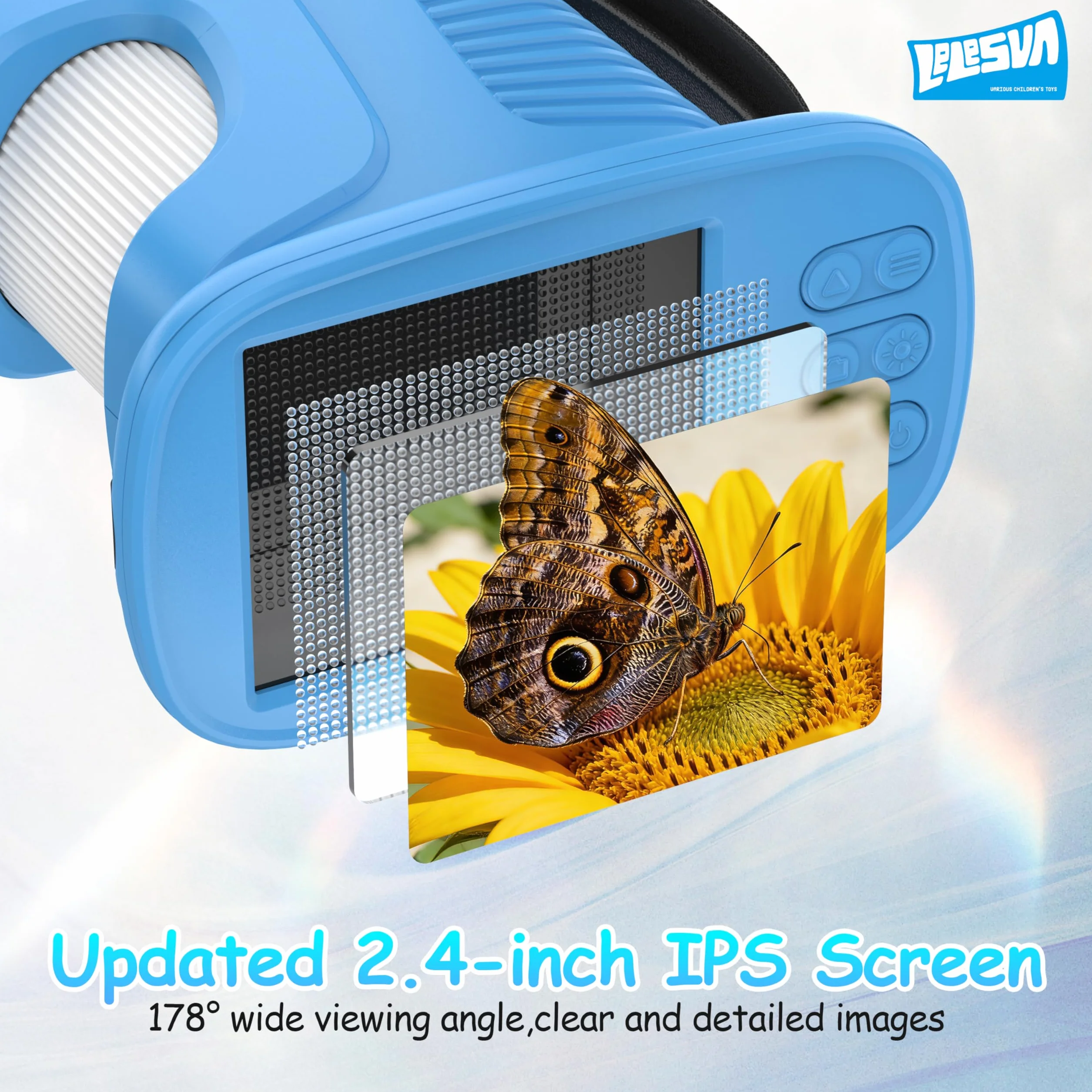 Microscopio Infantil con Pantalla Mejorada de 2.4" y resolución 4K Mini microscopio portátil de Bolsillo (1000X) Juguete Educativo Stem de Ciencia, cumpleaños (Azul)