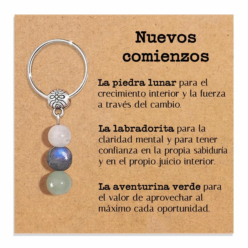 Bramart Llavero Personalizado con Cristales Naturales Regalo Piedras Curativas para Hombre y Mujer