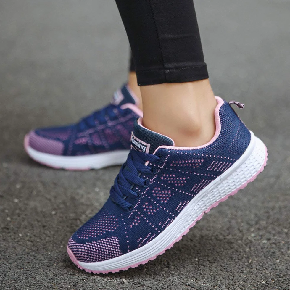 Zapatillas Deporte Respirable Correr Running Cojines Aire Calzado Mecedora Net Estudiante Volar Mujer Gimnasia Ligero Sneakers Atletismo