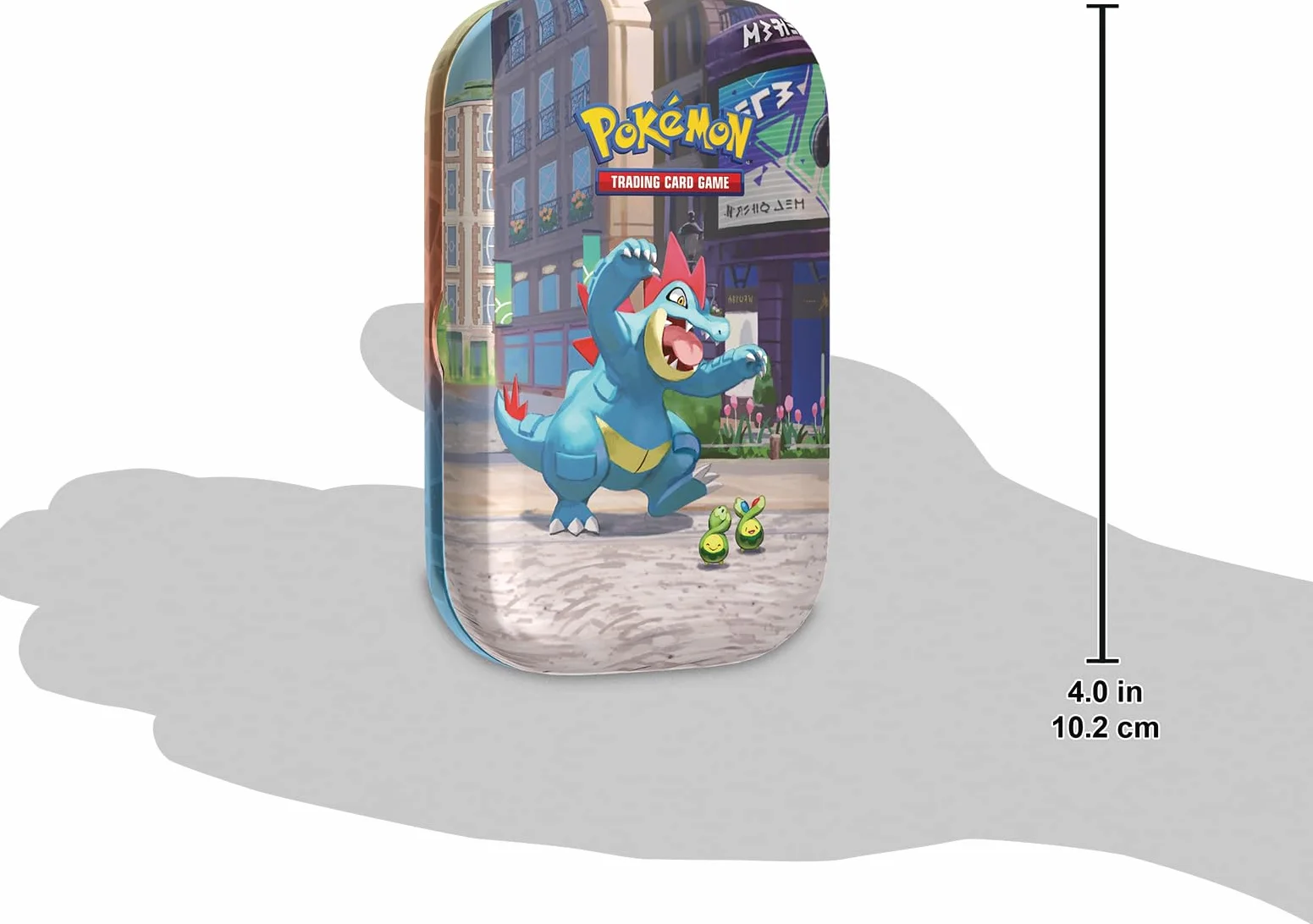 Pokémon JCC Minilata Ciudad Luminalia Feraligatr Budew 2 Sobres Mejora 1 Tarjeta Ilustrada 1 Pegatina
