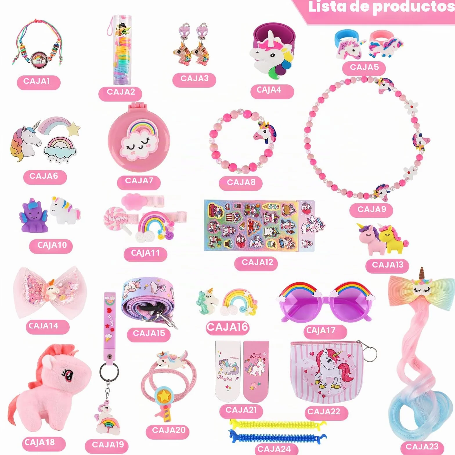 Calendario Adviento Niña, Cuenta Atrás con 24 Días de Sorpresas, Regalos de Unicornio para Niñas Niños Incluye Juguetes y Accesorios para el Pelo