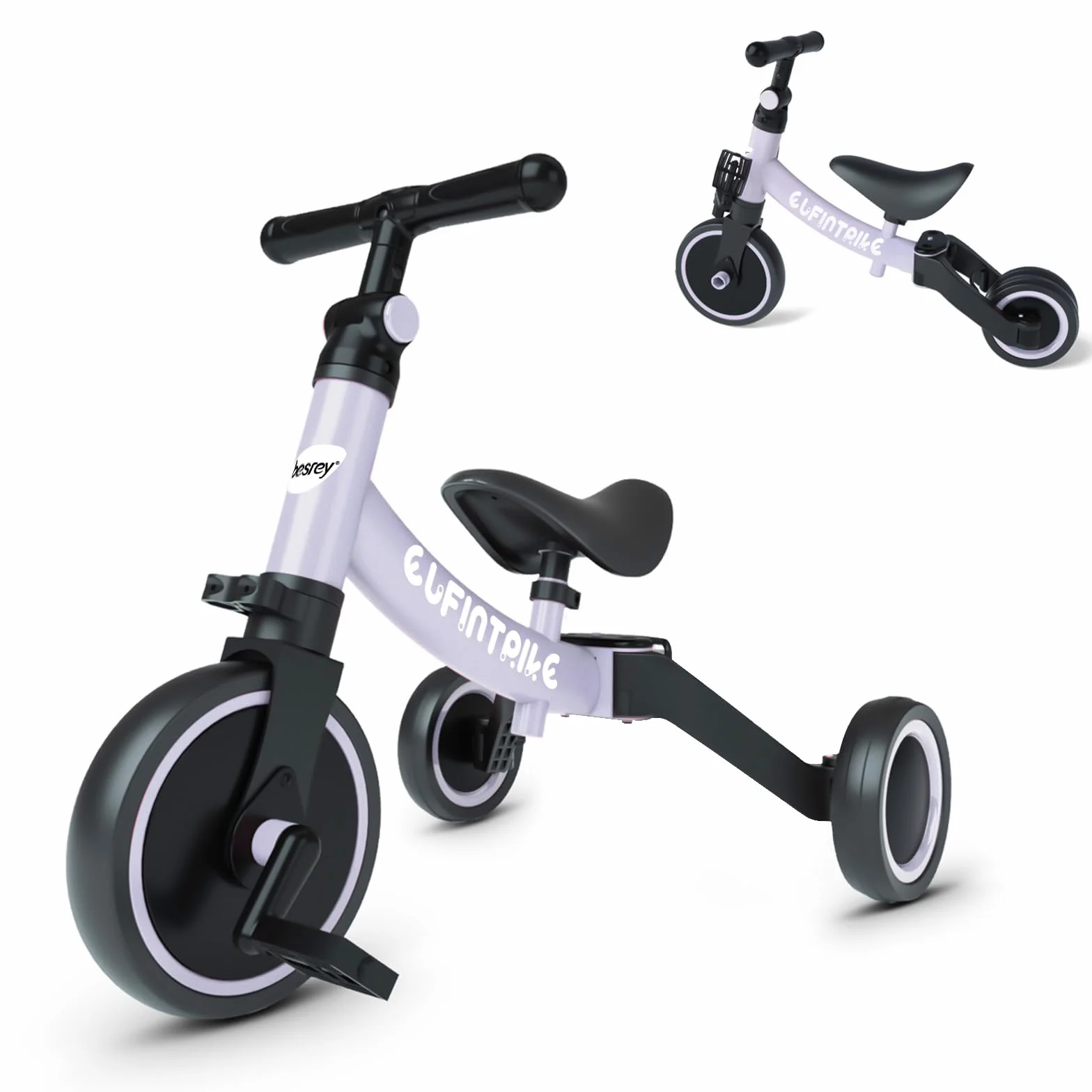 besrey Triciclos para Niños, 5 en 1 Una Bici Multifunción, Adecuado para niños de 1-4 años,Triciclo,Bicicleta,Carro de Equilibrio,Caminante, Altura del Asiento Regulable