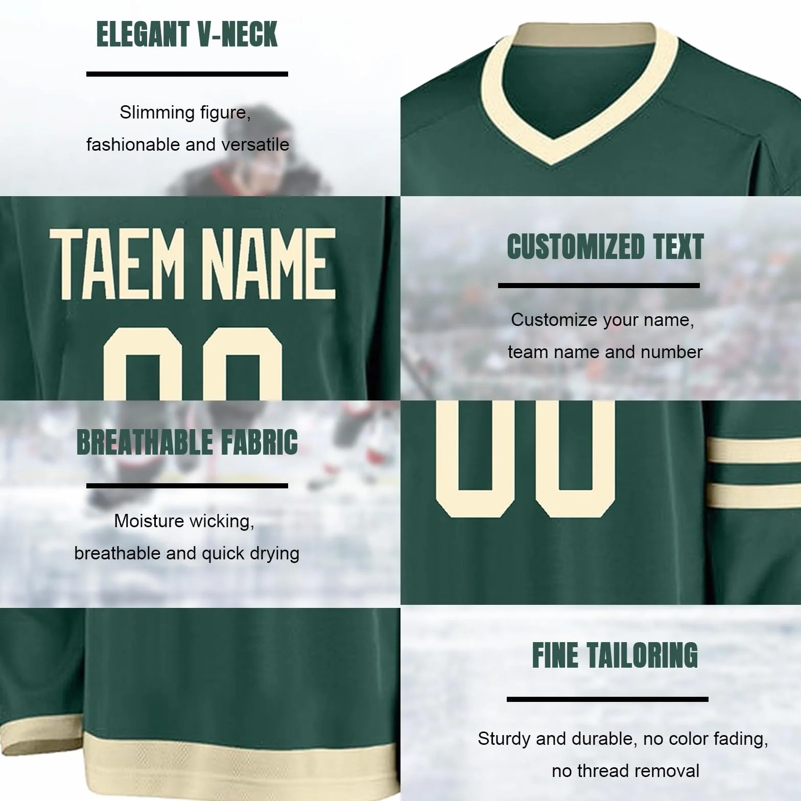 Camisetas de Hockey Personalizadas para Hombres, Mujeres, Adolescentes y Niños