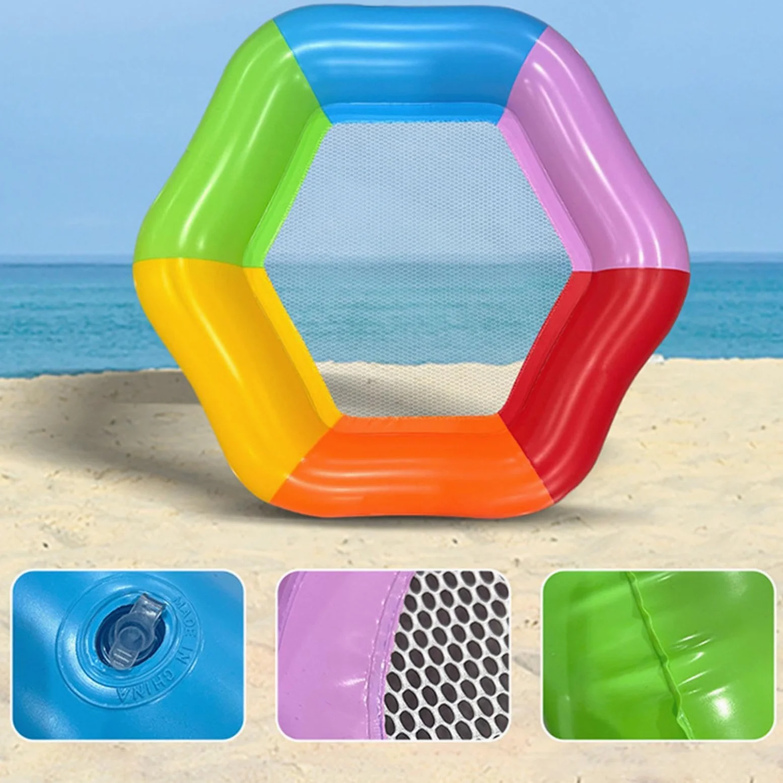 Sillón Hinchable para Piscina - Hexágono PVC Antifugas De Gran Tamaño Biplaza - Sillón Flotante De Agua para Piscina,para Playa Hotel Parques Jardín Ríos Y Diversión Acuática Viajes Y Vacaciones