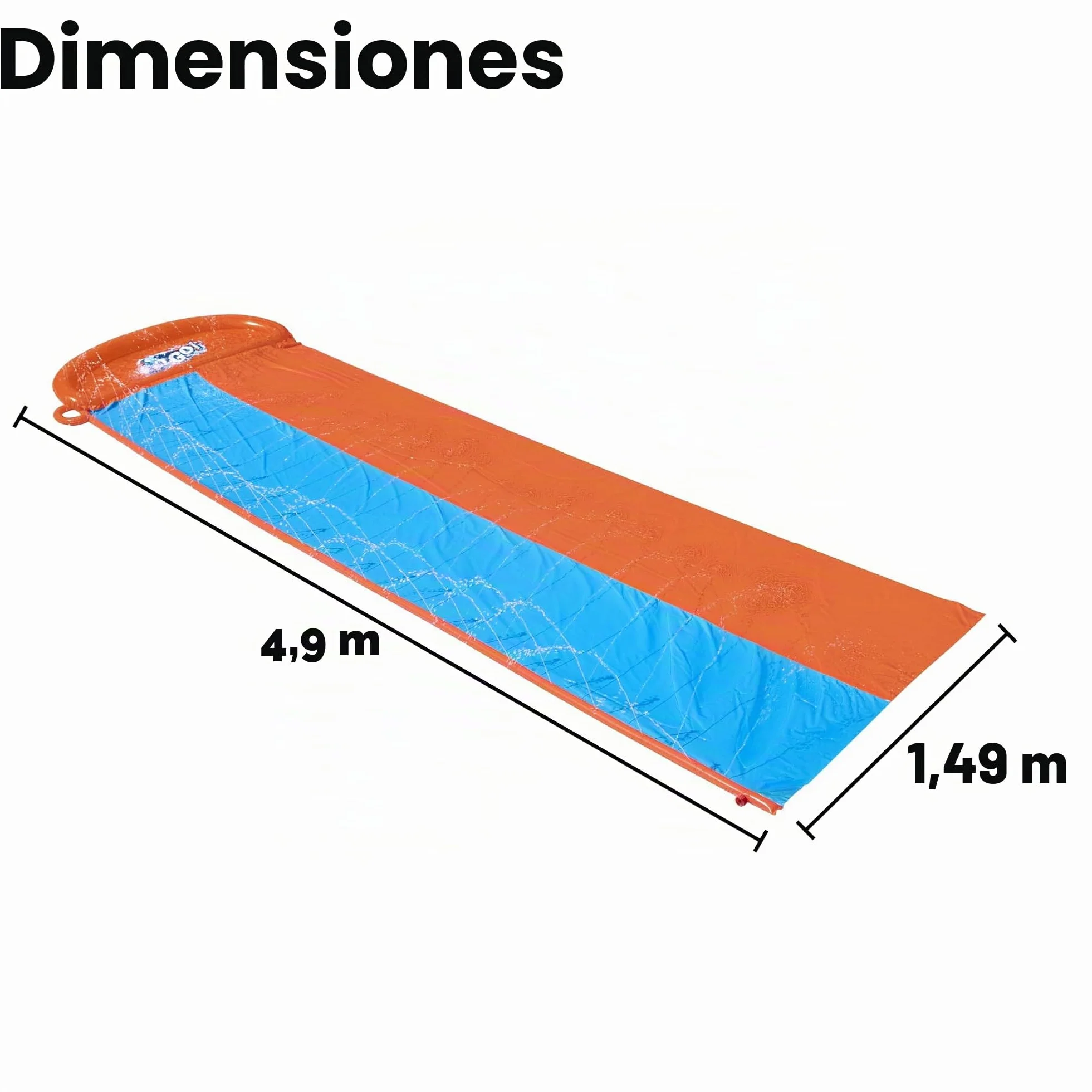 Bestway Wasserrutsche H2OGO Triple tobogán de Agua 488 cm Color, 488 x 207 cm (52329)