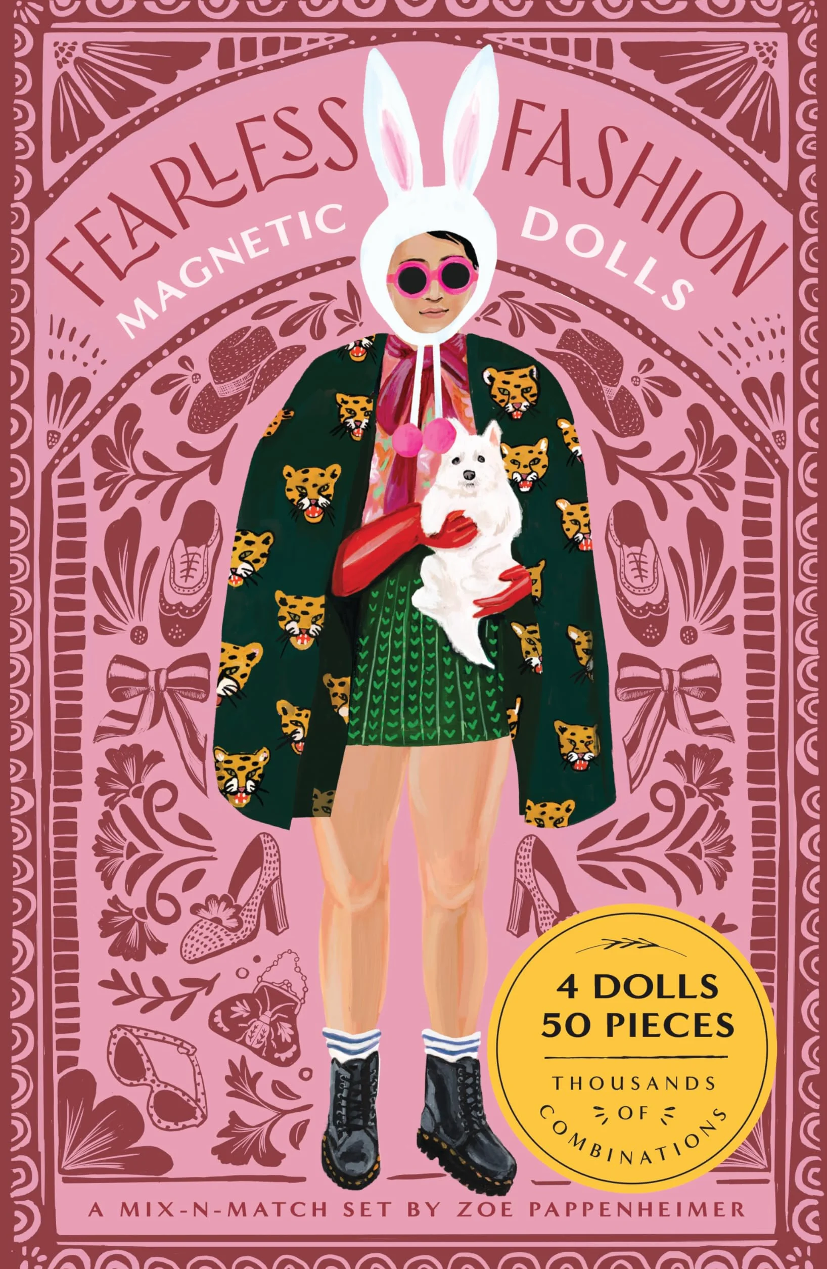 Chronicle Books Fearless Fashion Magnetic Dolls | Mix-N-Match Set | 4 Dolls, 50 Pieces, Thousands of Combinations