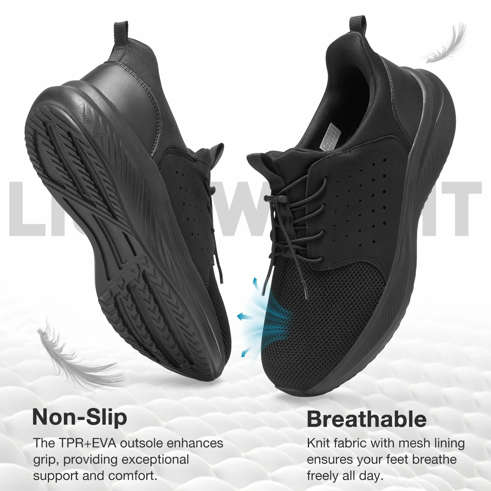 HEEZ Zapatillas de Deporte Slip On Running Hombre Ligeros Transpirables Caminar Bambas Casual Gimnasio Sneakers