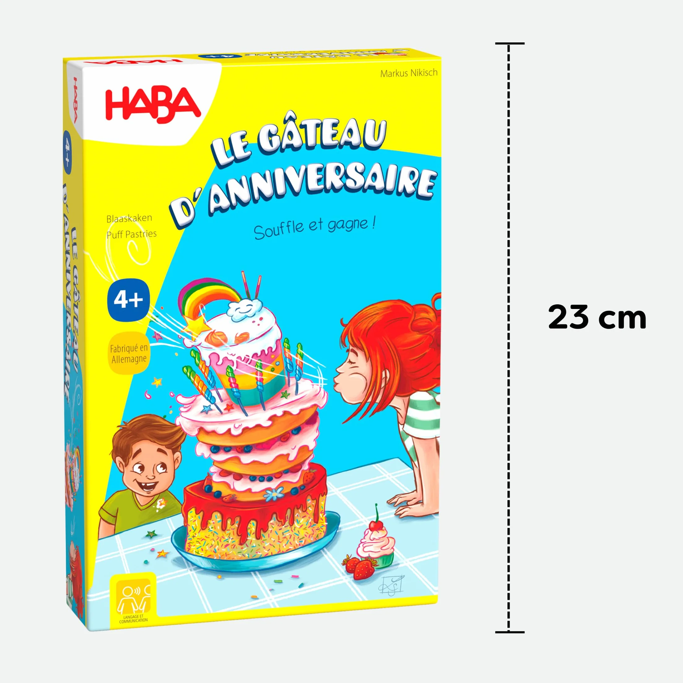 HABA Pastel de Cumpleaños Empresa Niño-Un Juego de Habilidad y Aliento-4 Años y más-307032, 307032, Colorido