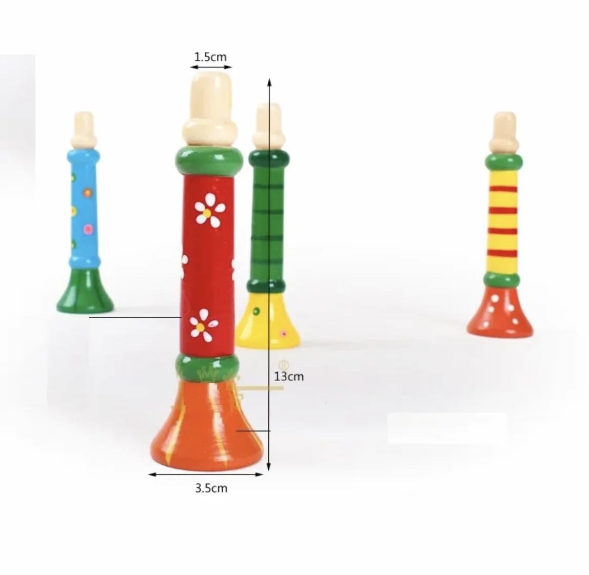 GICO 7940 - Silbato para niños (madera, 4 trompetas, varios colores)