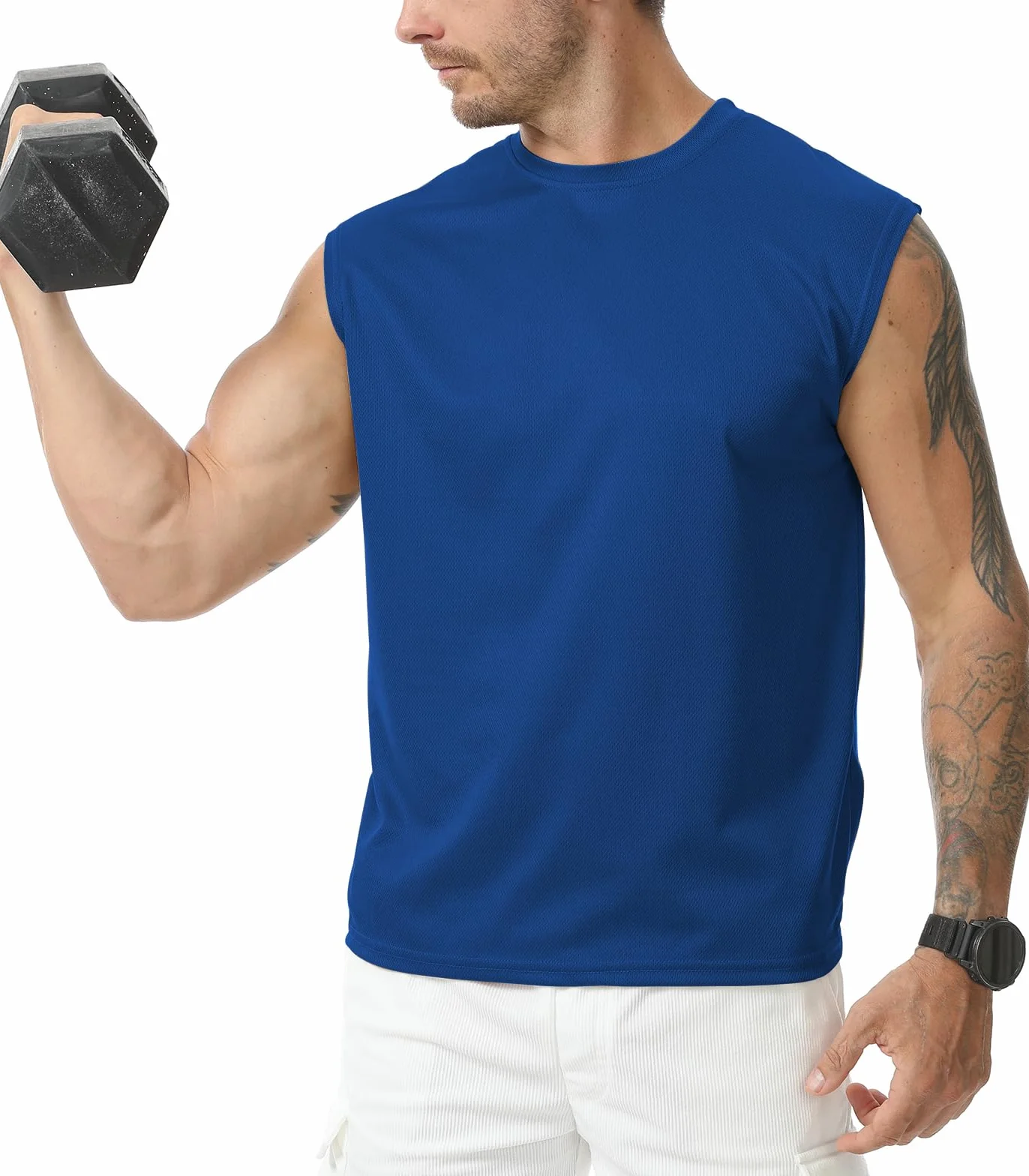 Suwangi Camiseta Deportiva Sin Mangas Hombre Chalecos de Entrenamiento Secado Rápido