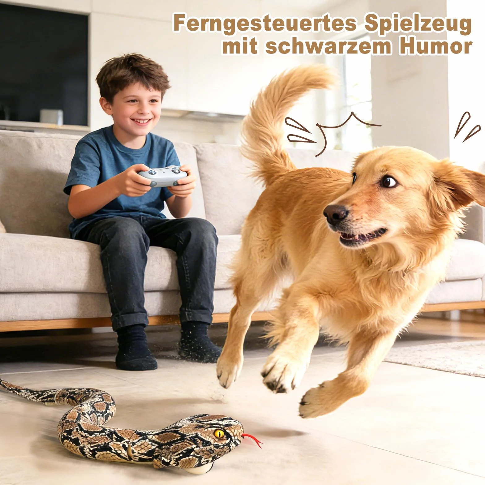 HILKKET Serpiente Teledirigida, Serpiente pitón Teledirigida de 64 cm, Juguete eléctrico de Serpiente para Tierra y Agua a 5 km/h, Juguete Impermeable para Piscina, Juguete Acuático para Niños