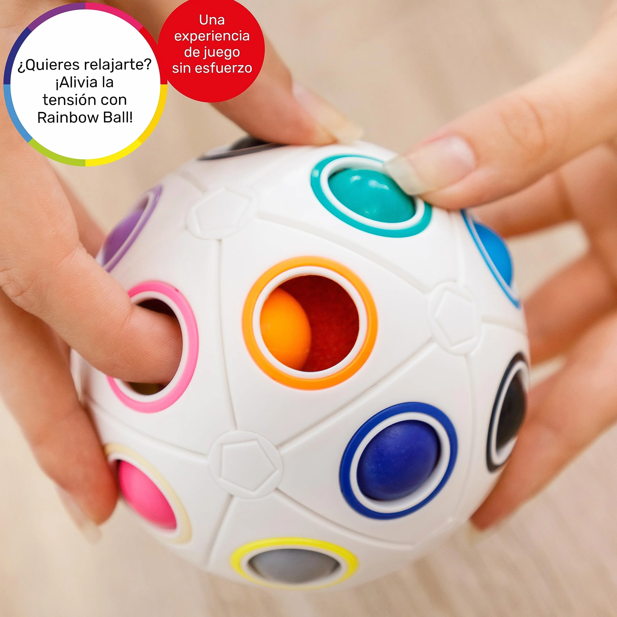CUBIDI® Bola Mágica Arcoíris Grande Puzzle 3D. Rompecabezas Niños Ideal También como Rompecabezas Adultos. Juguetes Antiestres Adultos y Perfectos como Regalo Niña 6 Años y Niño.