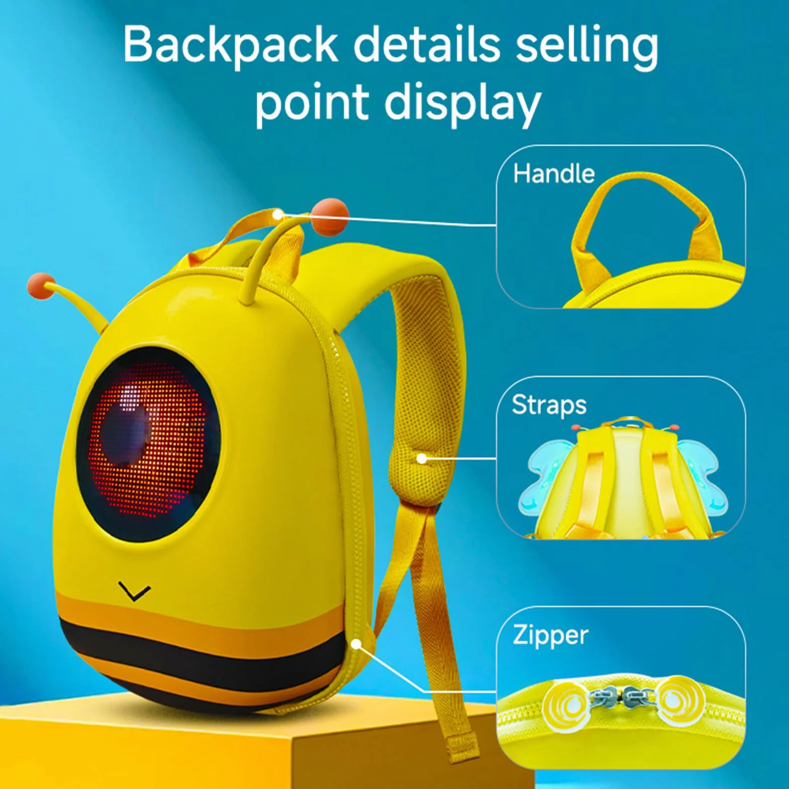 Mochila LED Deportes Al Aire Libre con Dibujos Animados 3D Impermeable para Niños