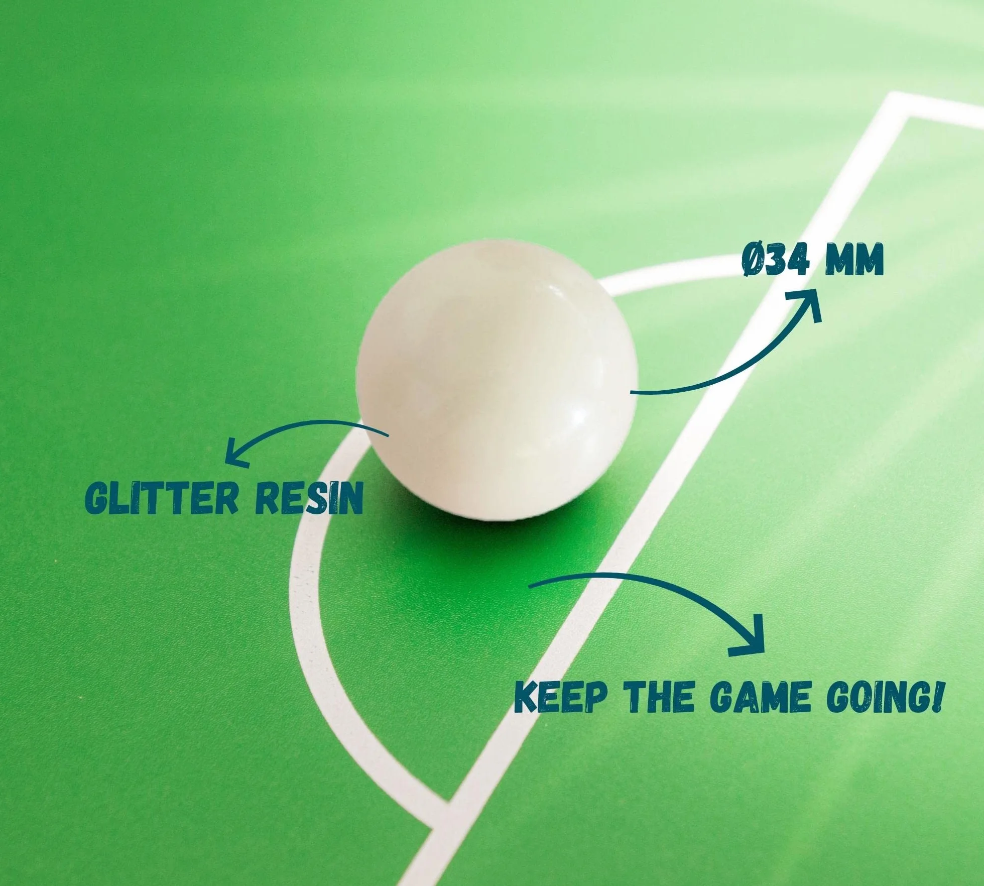 DOJA Barcelona | Pelotas Futbolin de Resina 34mm | Blanca | Bolas para Futbolin Duras | Bolas Profesional Bar, Sala Juegos | Apto para Adultos Aficionados y Profesionales