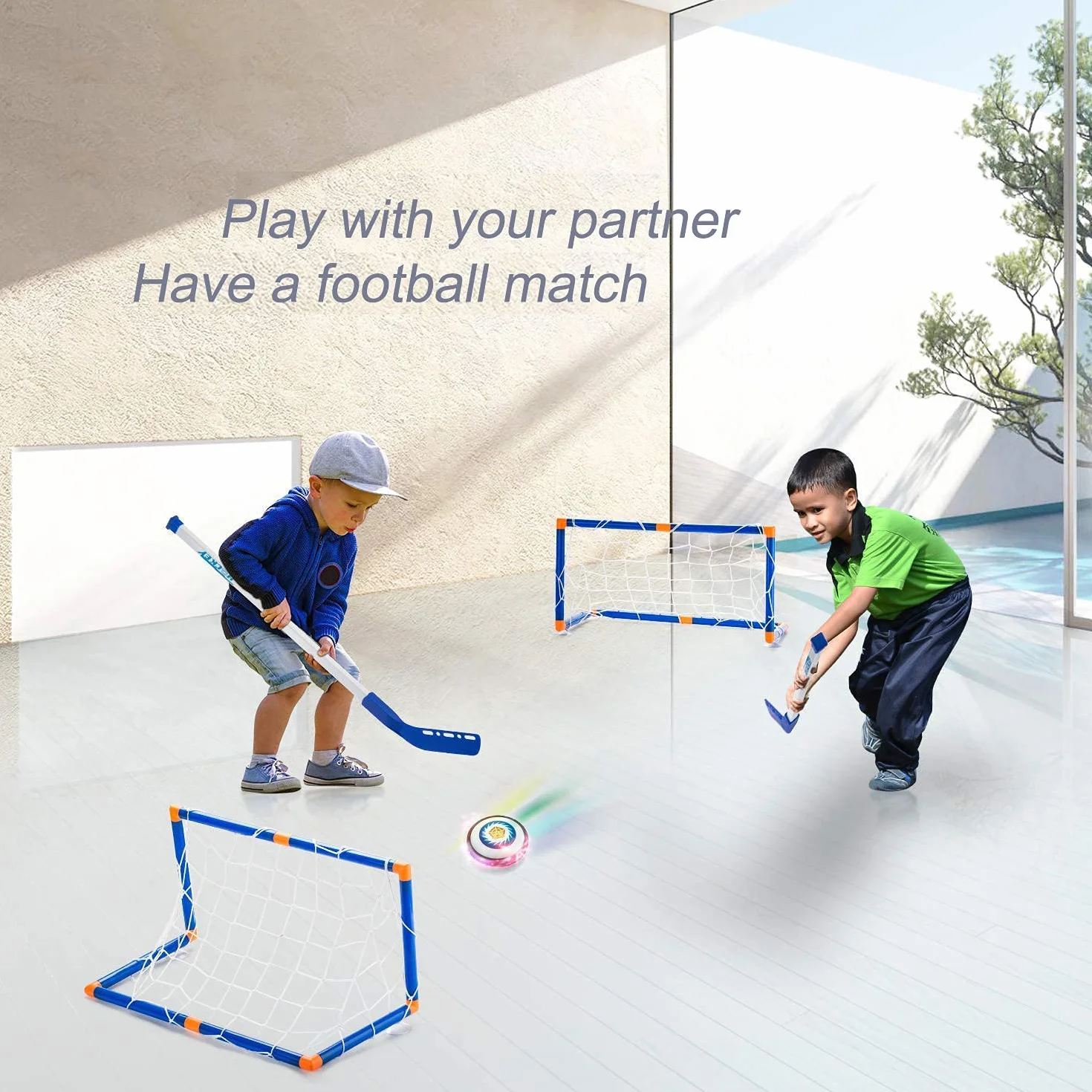 NIWWIN Air Power Football, Hover Football Juego de Juguetes de Hockey 3 en 1, Juego Simulado, Adecuado para Niños y Niñas de 3-12 Años