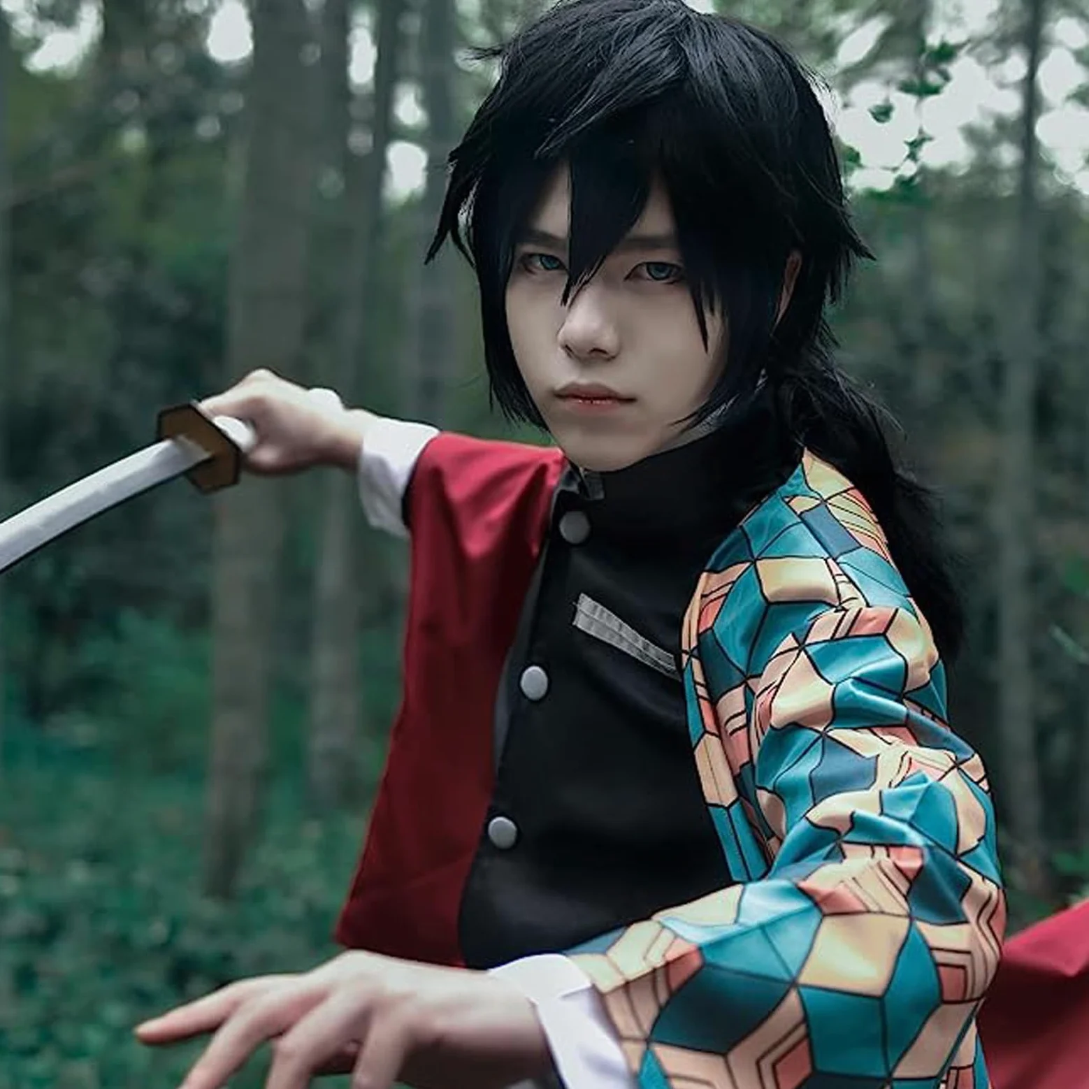 CR ROLECOS Mitsuri Cosplay for Demon Slayer Mitsuri Full Set Tomioka Giyuu Costume Giyuu Anime Outfit for Halloween