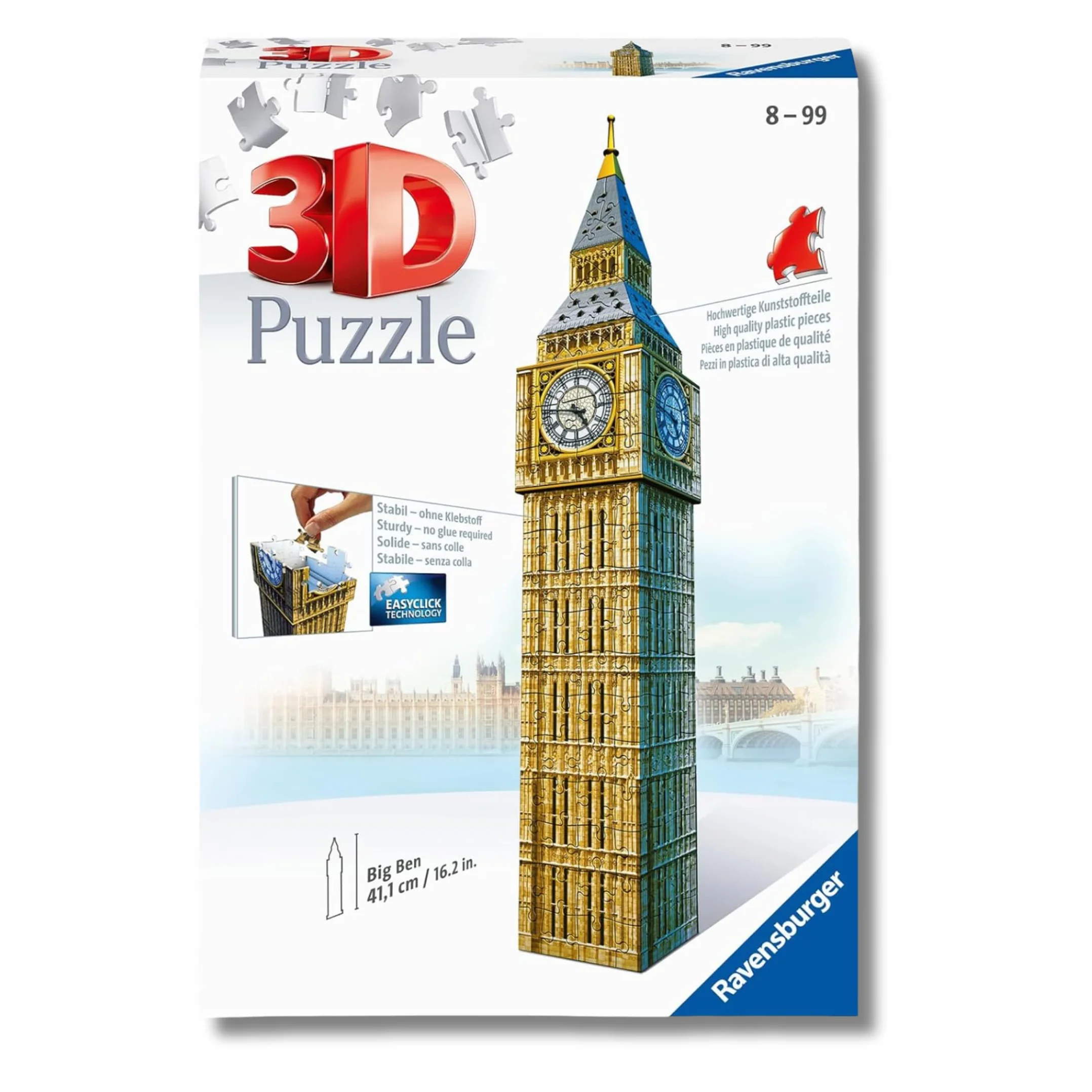 Ravensburger Puzzle 3D Adultos Big Ben 216 Piezas Maquetas para Montar Regalos Niños 8 Años