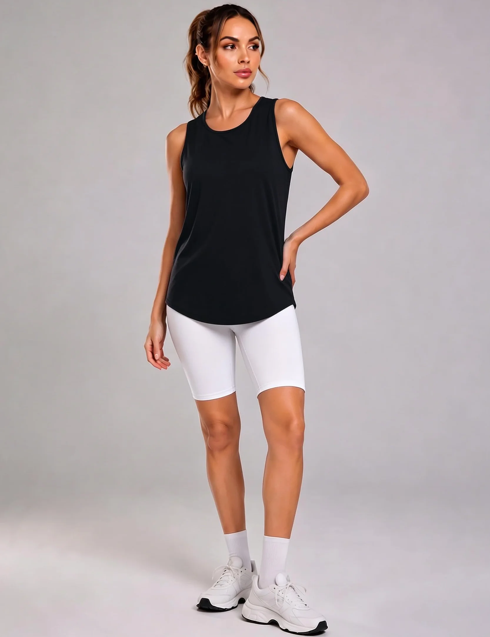 Terecey Camiseta de Tirantes Mujer sin Mangas Fitness Malla Trasera Entrenamiento Correr