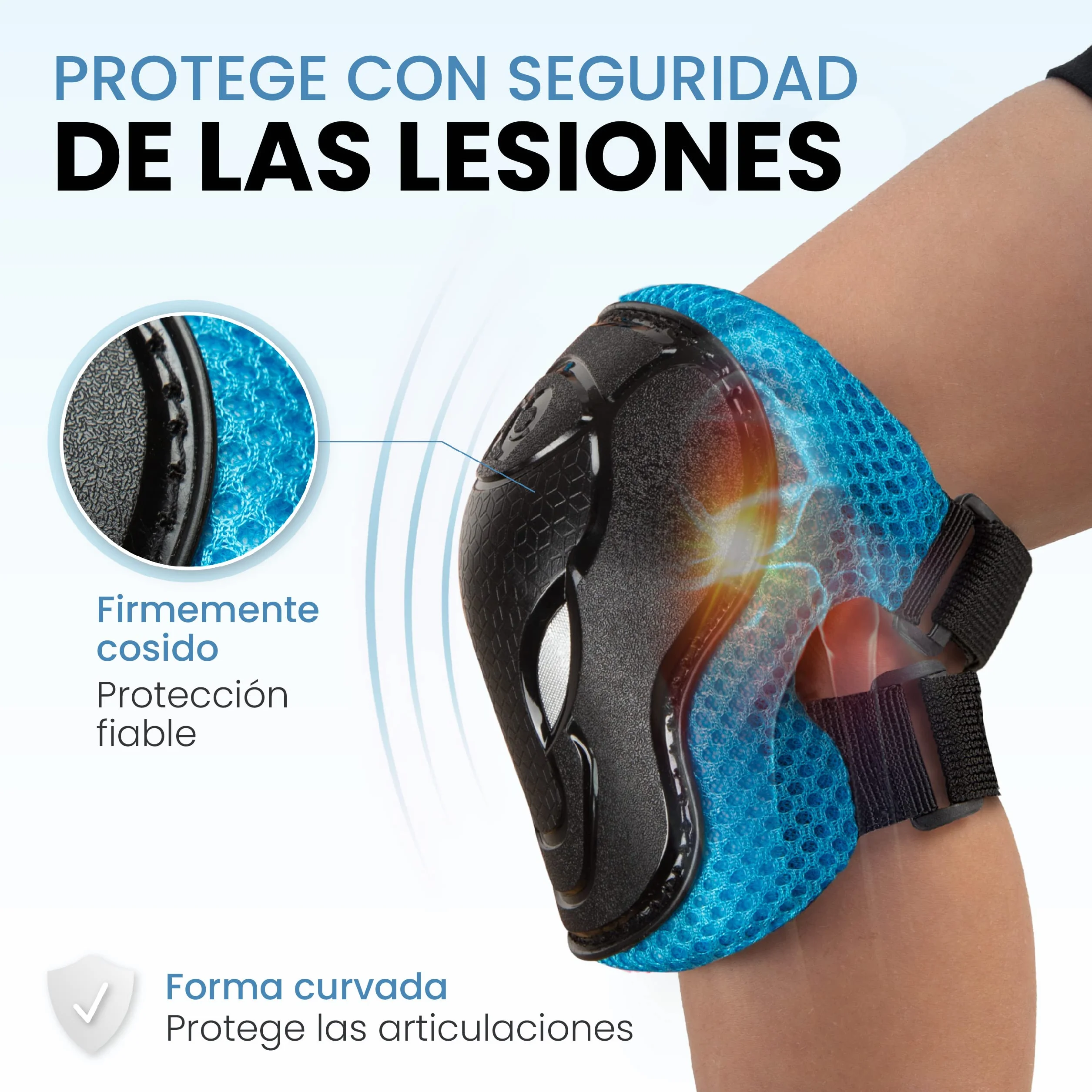 99FLIPS Protecciones Patines Niña Niño Set 6 Piezas Coderas Muñequeras Rodilleras Protectores Skate