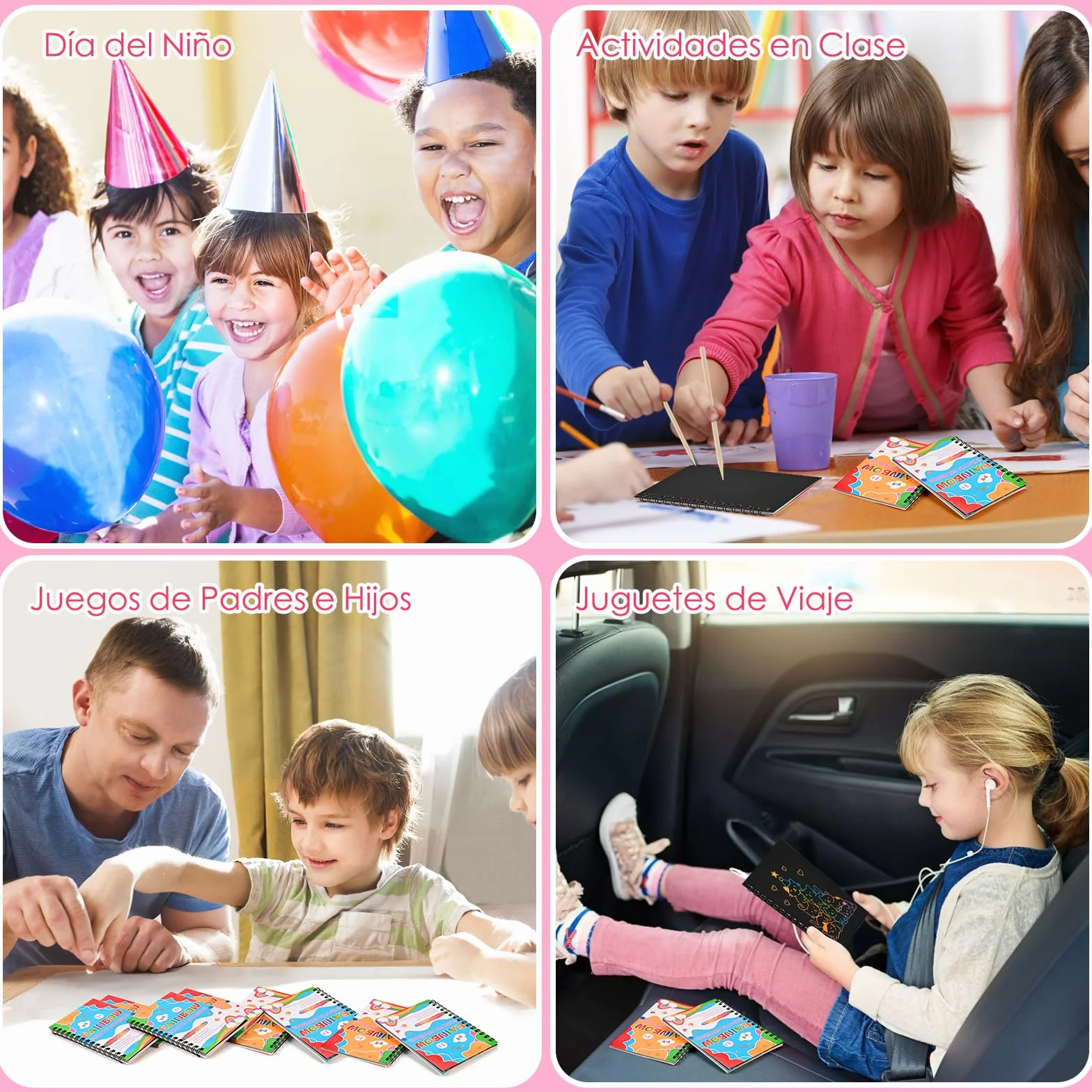 GOLDGE 20 Libros Scratch Art, Kit Manualidades Niños para Detalles Cumpleaños Niños|Juguetes Niña y Niño, Regalos Cumpleaños Niños Colegio Invitados con Bolsas|Regalo Niña y Niño 2 3 4 5 6 7 8 9 Años