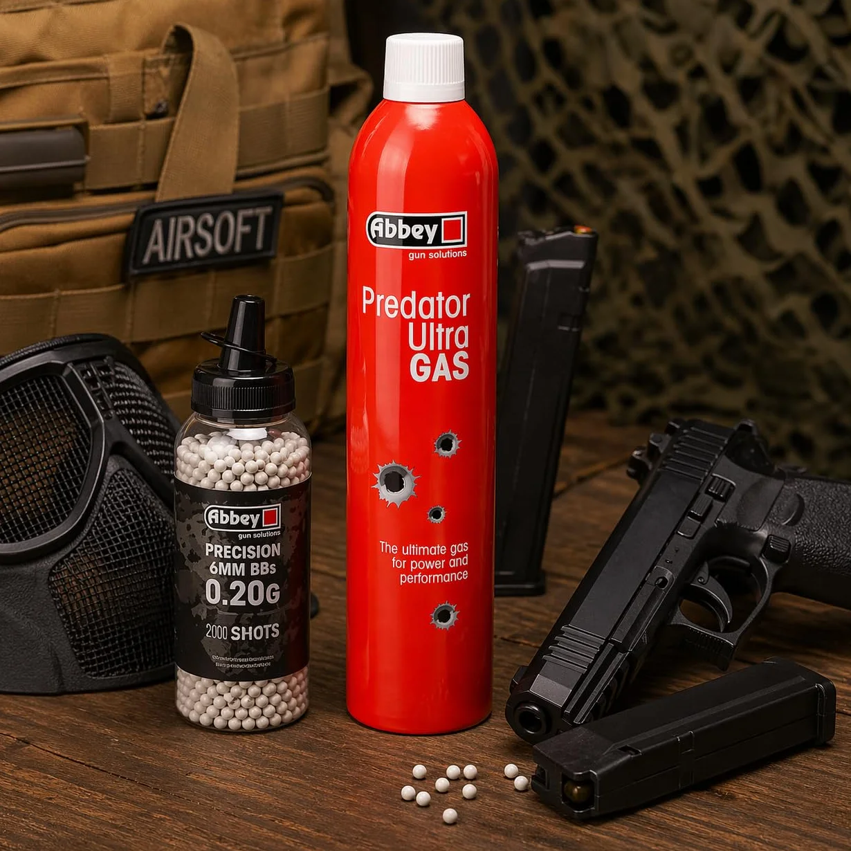 Abbey Predator Ultra Green Gas 700ml Recarga GBB Pistola Lubricante Silicona Mantenimiento Réplica