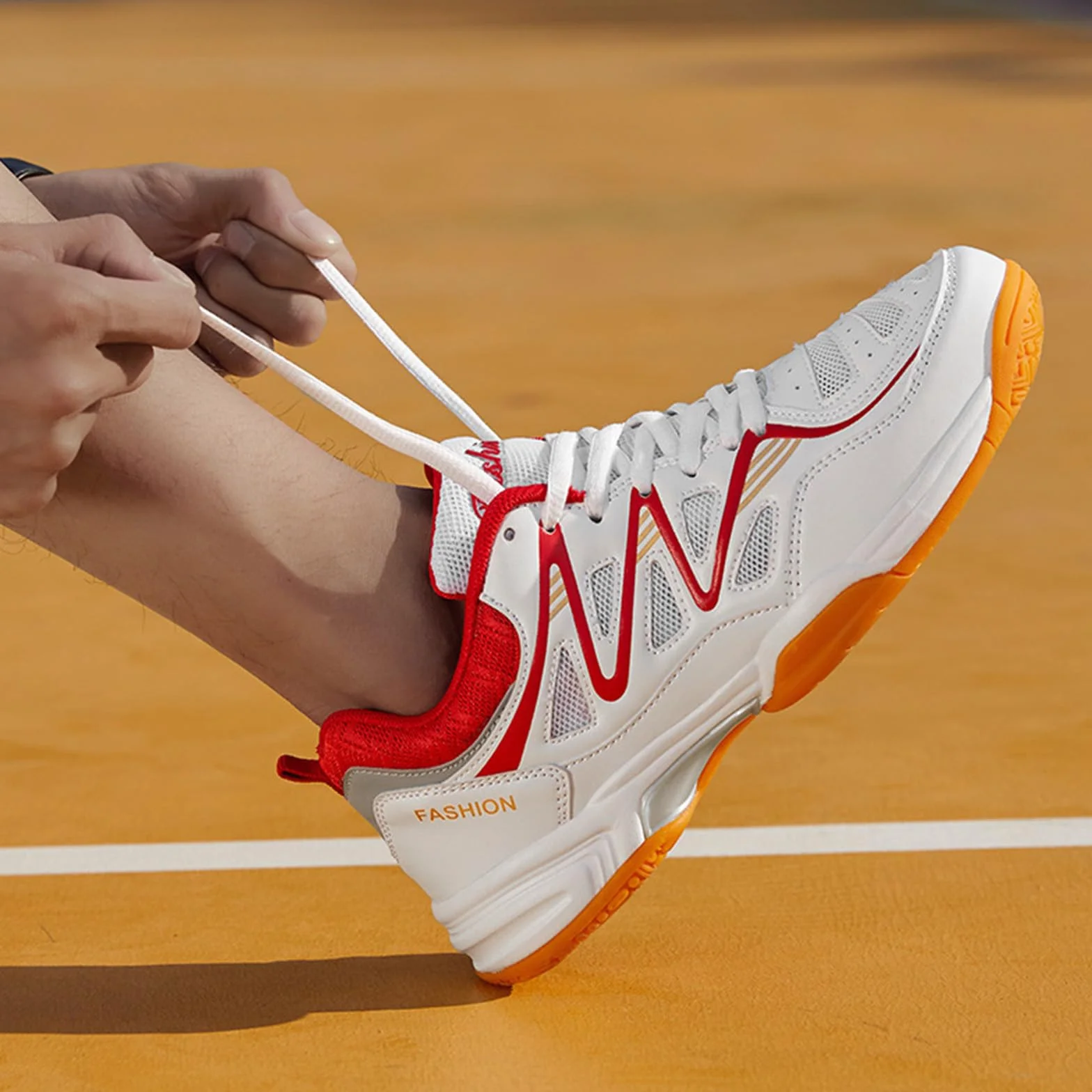 Zapatillas de Tenis Bádminton para Hombres Antideslizantes Ligeras para Interior Rojo 44 EU