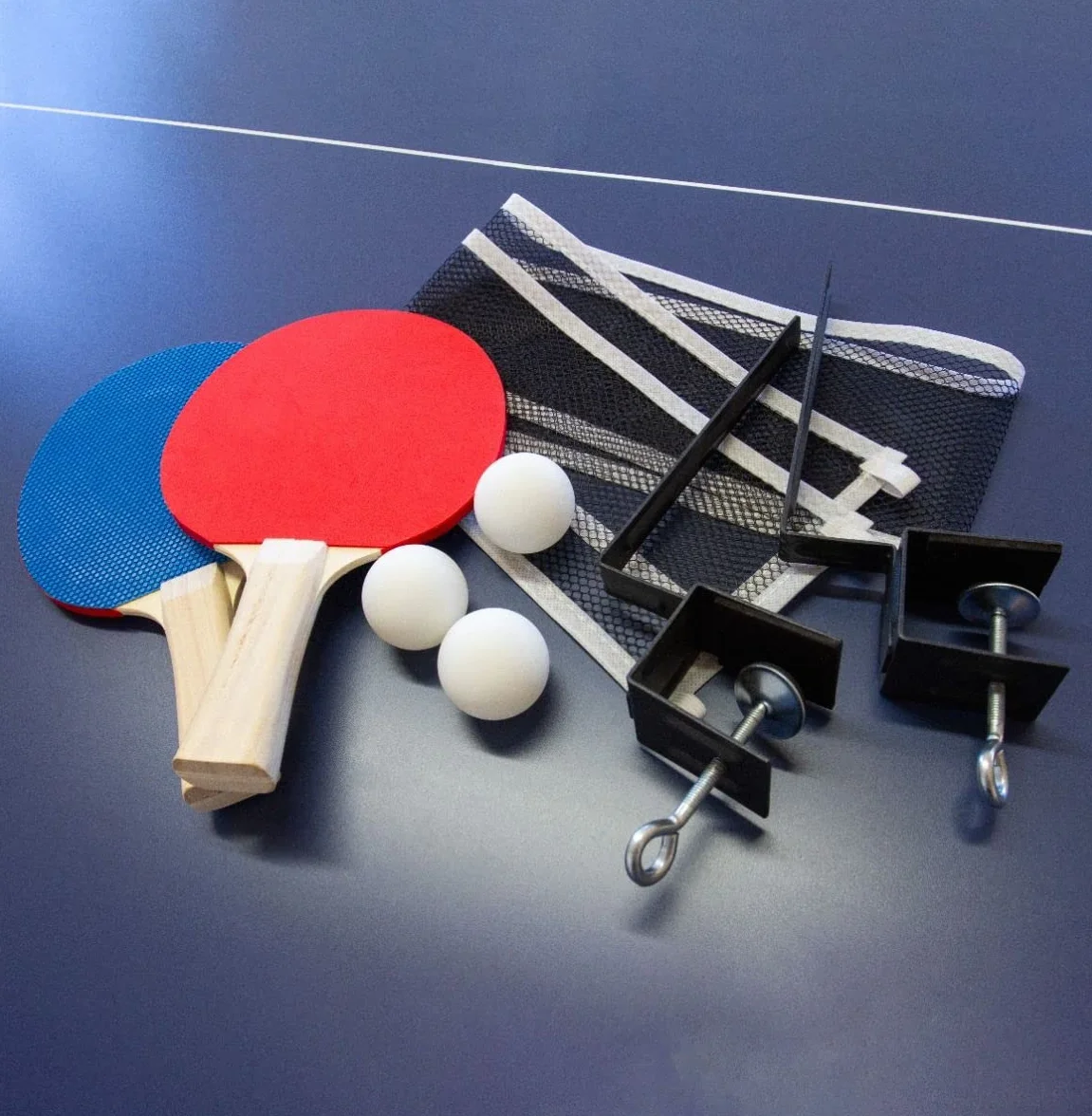 Mesa de Ping Pong Plegable 76.5x102.5x181cm Hierro MDF con Red Paletas Pelotas