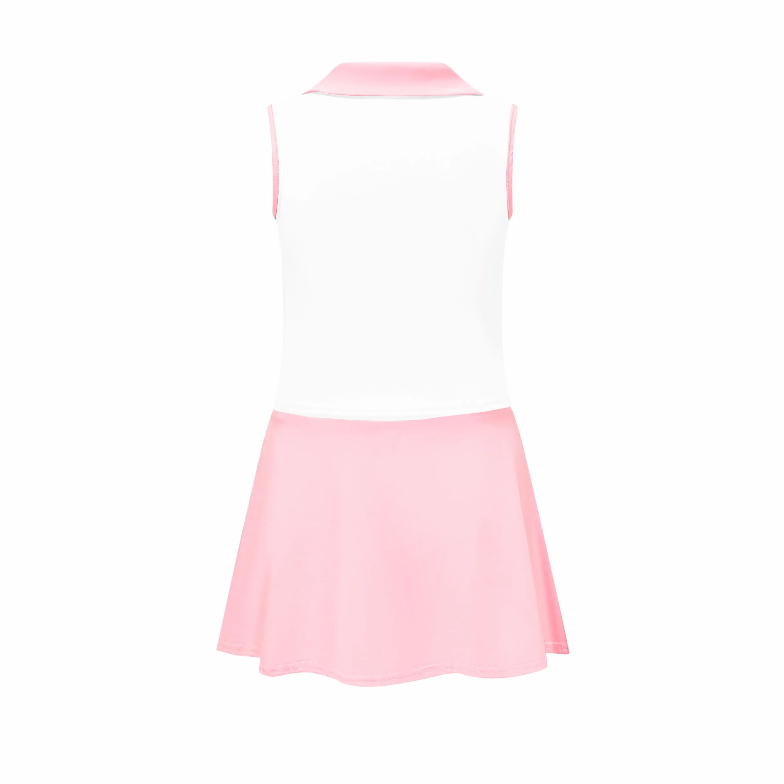 Vestido de tenis sin mangas para niñas cuello en V falda pantalón deportiva con bolsillos
