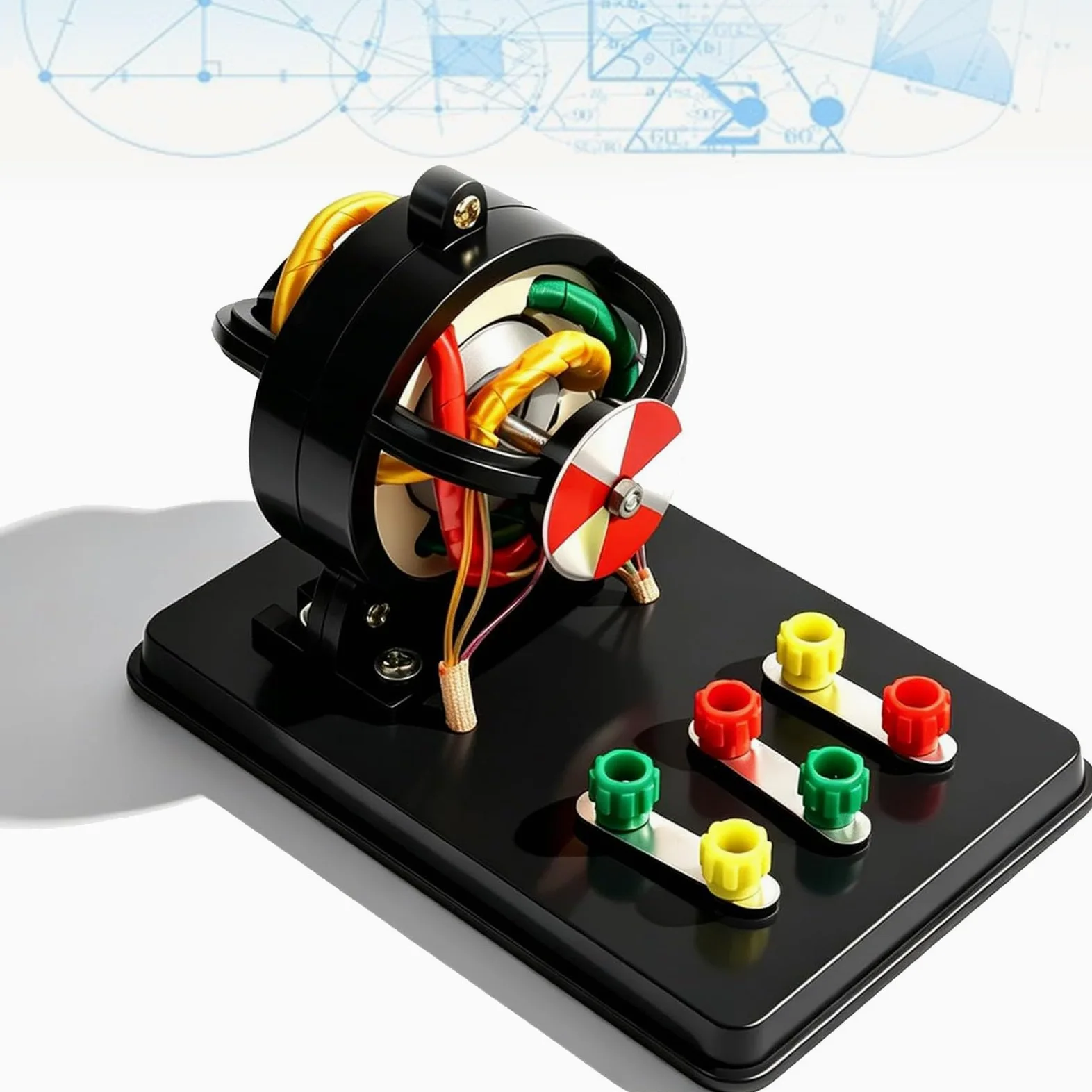 Modelo De Generador Trifásico De Ca/CC, Kit De Experimentos De Física De Generadores Eléctricos, Logotipo Rojo, Amarillo Y Verde, Bobinas De Cobre Puro, Diseño Abierto, para Laboratorios