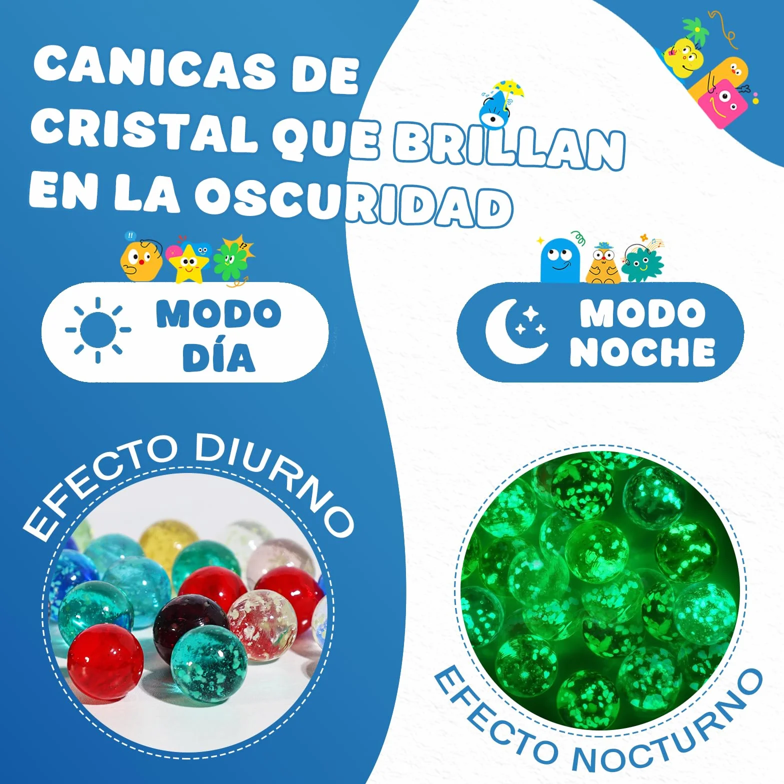 30 Piezas Canicas de Cristal Pequeñas, Mármoles de Cristal Que Brillan Oscuridad, Juego de Canicas para Niños, Mármoles de Vidrio Colorido para Bricolaje y Decoración del Hogar