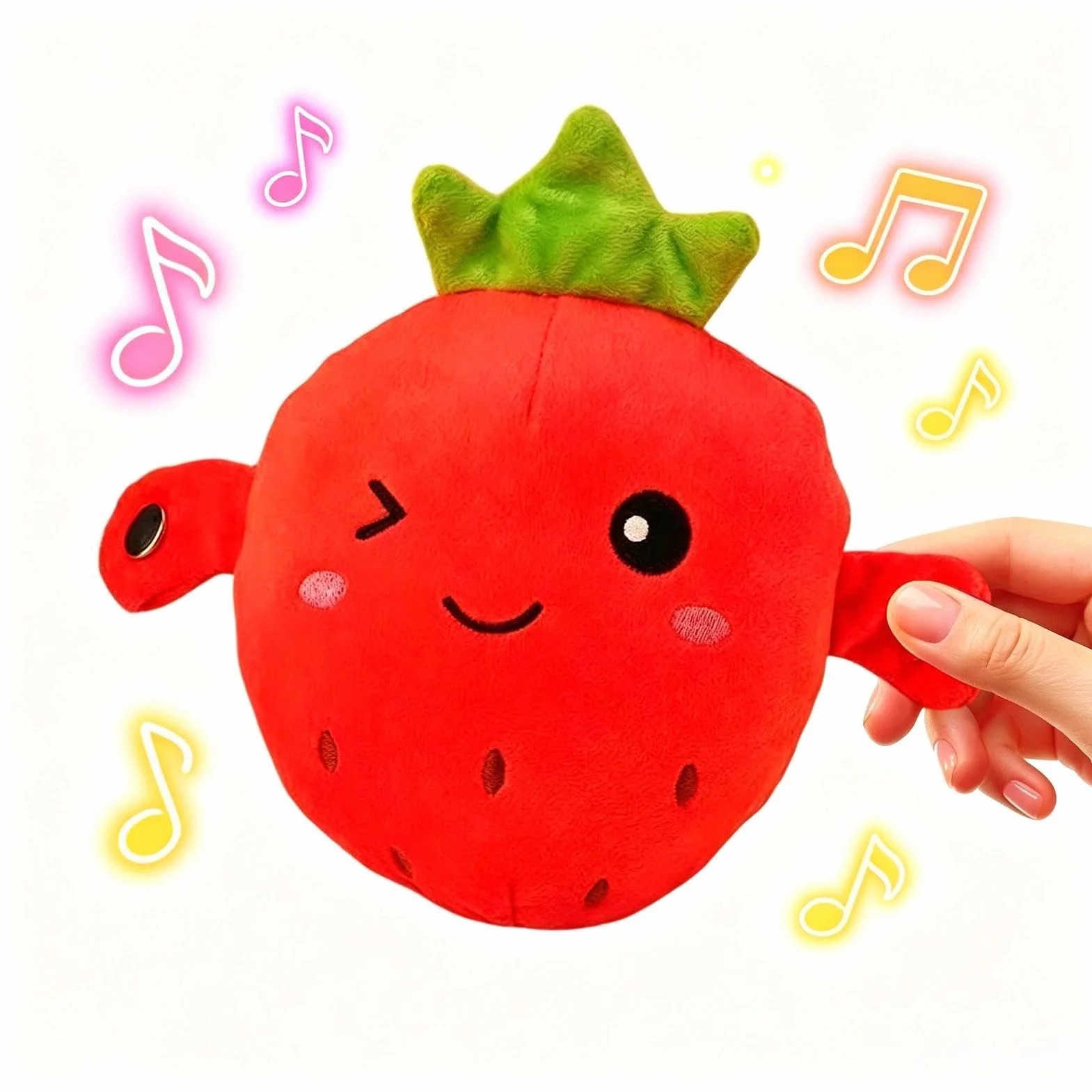 Genérico Interactive Music Plush Toy, Juguetes Bebes 6-12 Meses, Fruit & Banana Plush - De Piano Musical De Peluche, Peluches Táctiles Plátano Y Fruta para El Aprendizaje & Niños