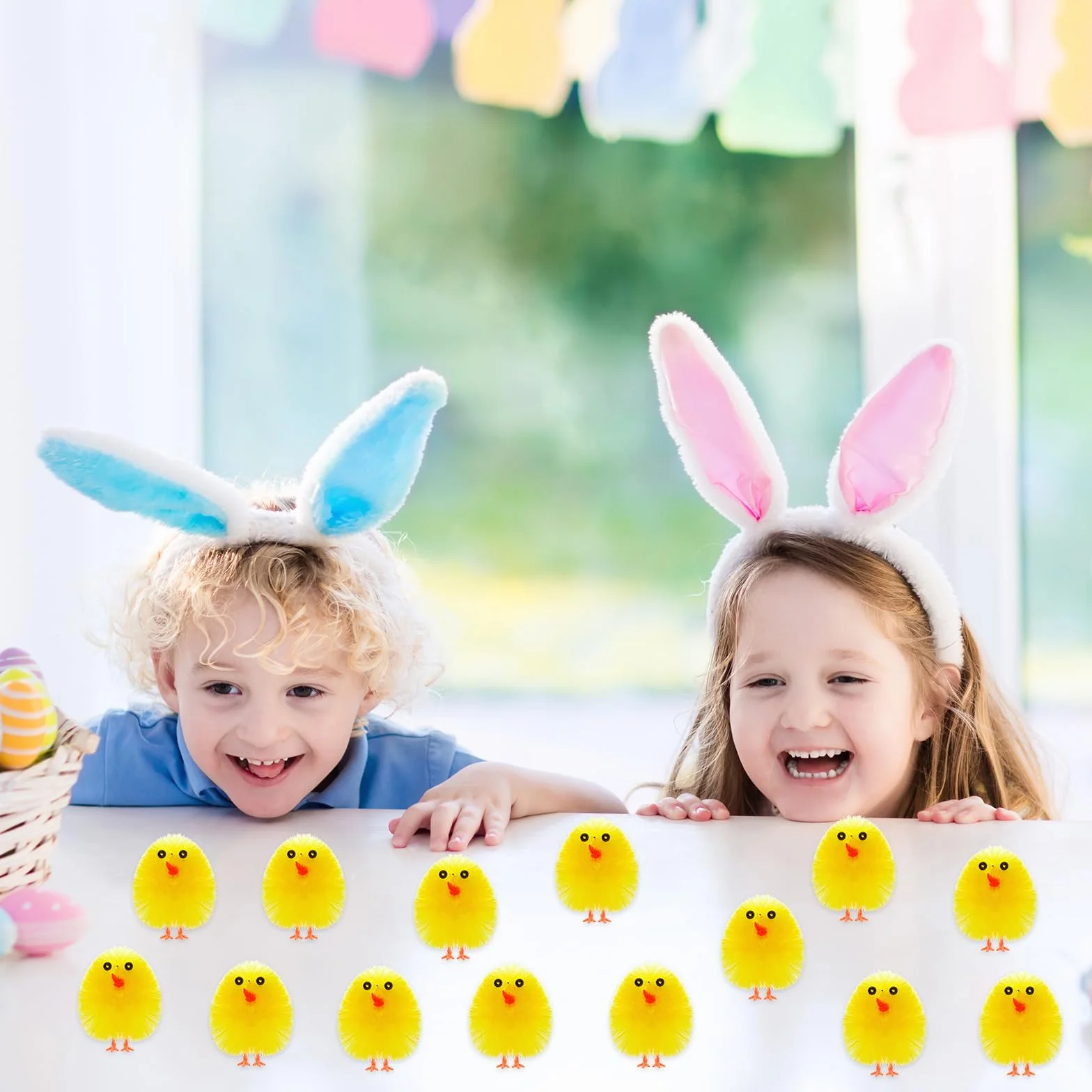 PLULON 36 Piezas Pollitos Amarillos de Pascua, Pollitos Esponjosos de Felpa para Decoración de Huevos, Fiestas de Búsqueda de Huevos y Detalles de Pascua