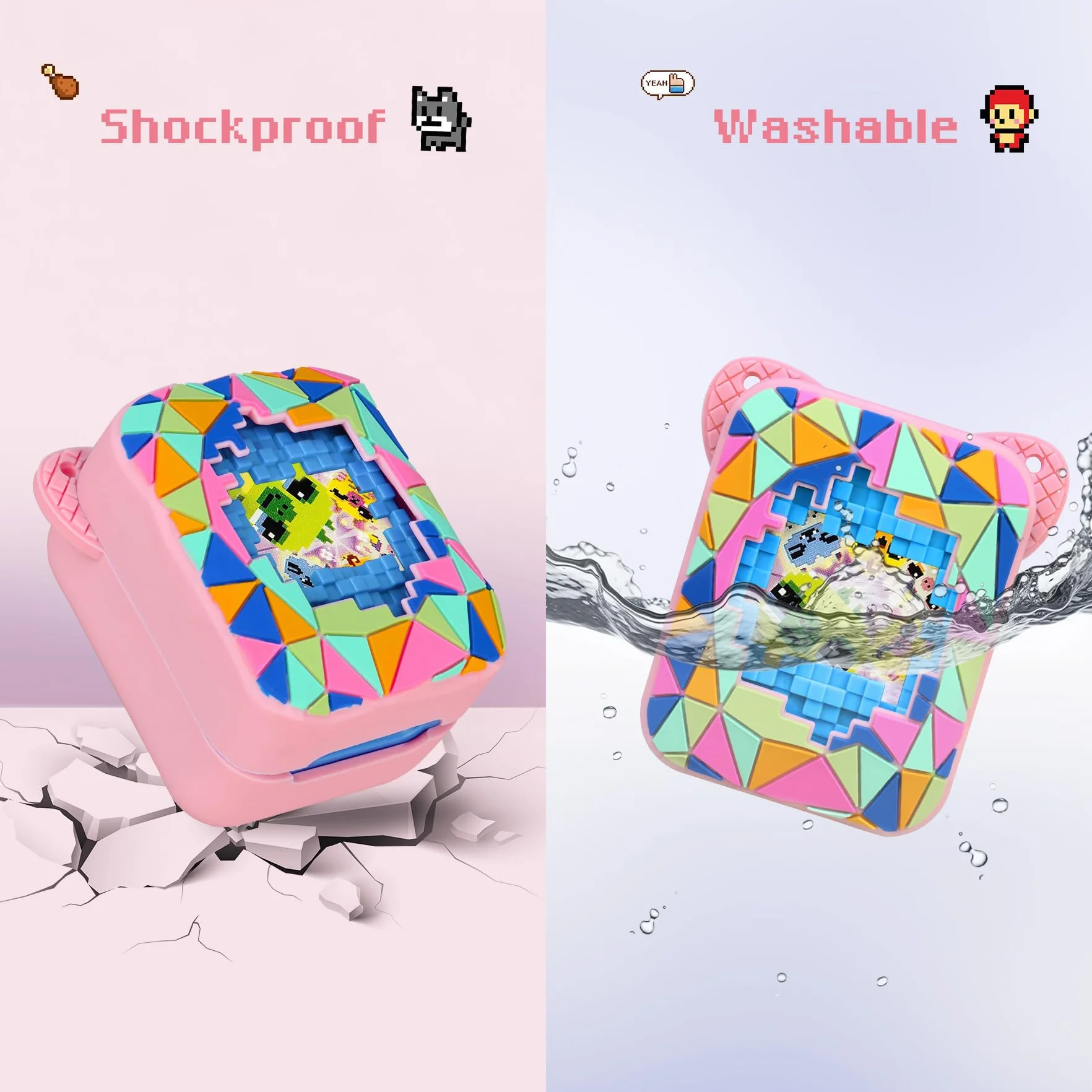 BOVKE Funda de Silicona para Bitzee Magicals con 20 Personajes, Protectora Mascota Digital, Rosa