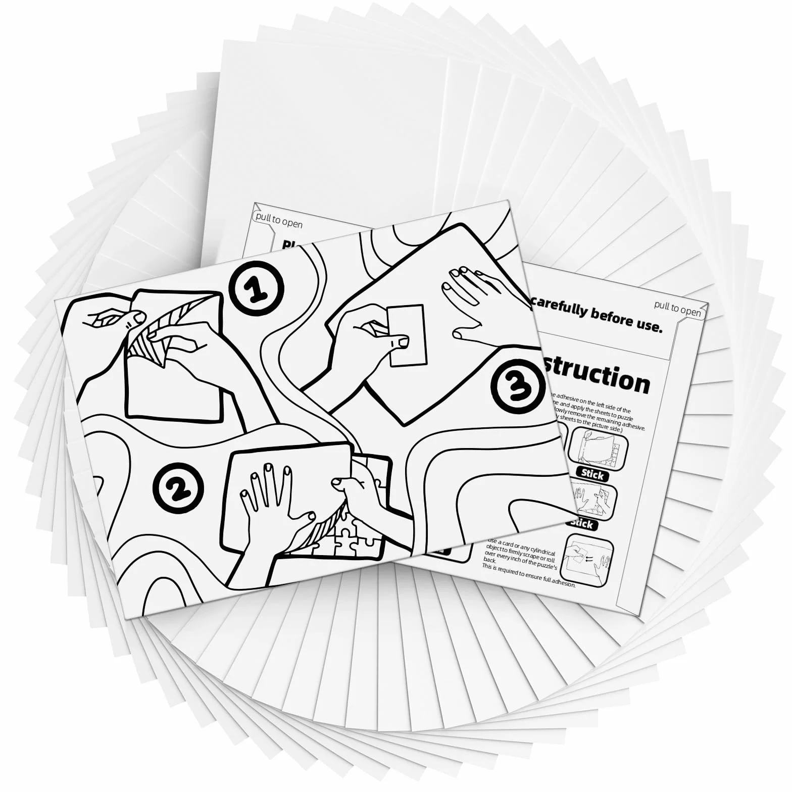 64 Hojas Adhesivas para Puzzles - Pegamento para Enmarcar Puzzles de 8 x 1000 Piezas - Solución Fácil de Pegado y Almacenamiento
