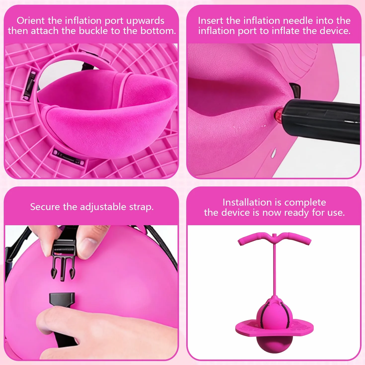 Pelota De Equilibrio Saltarín, Divertida Equilibrio Saltar Pelotas Juguete, Pelota Saltarina con Mango, Juguete Saltarín Exterior, para Entrenamiento del Equilibrio y Deportes (Rosa)