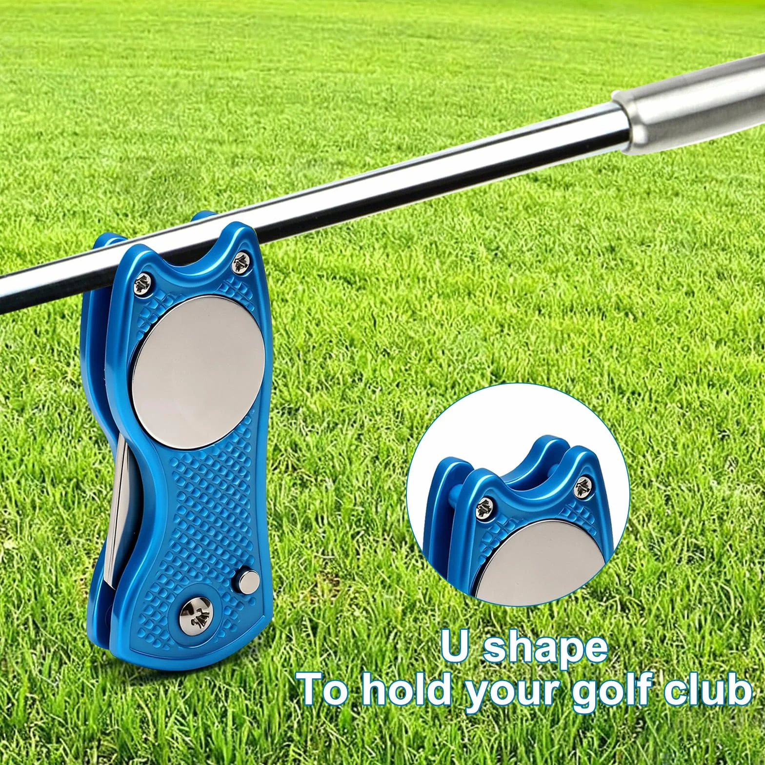 VOSSOT Set de 3 Herramientas Repara Divot Golf Plegables, Accesorios Golf Acero Inoxidable