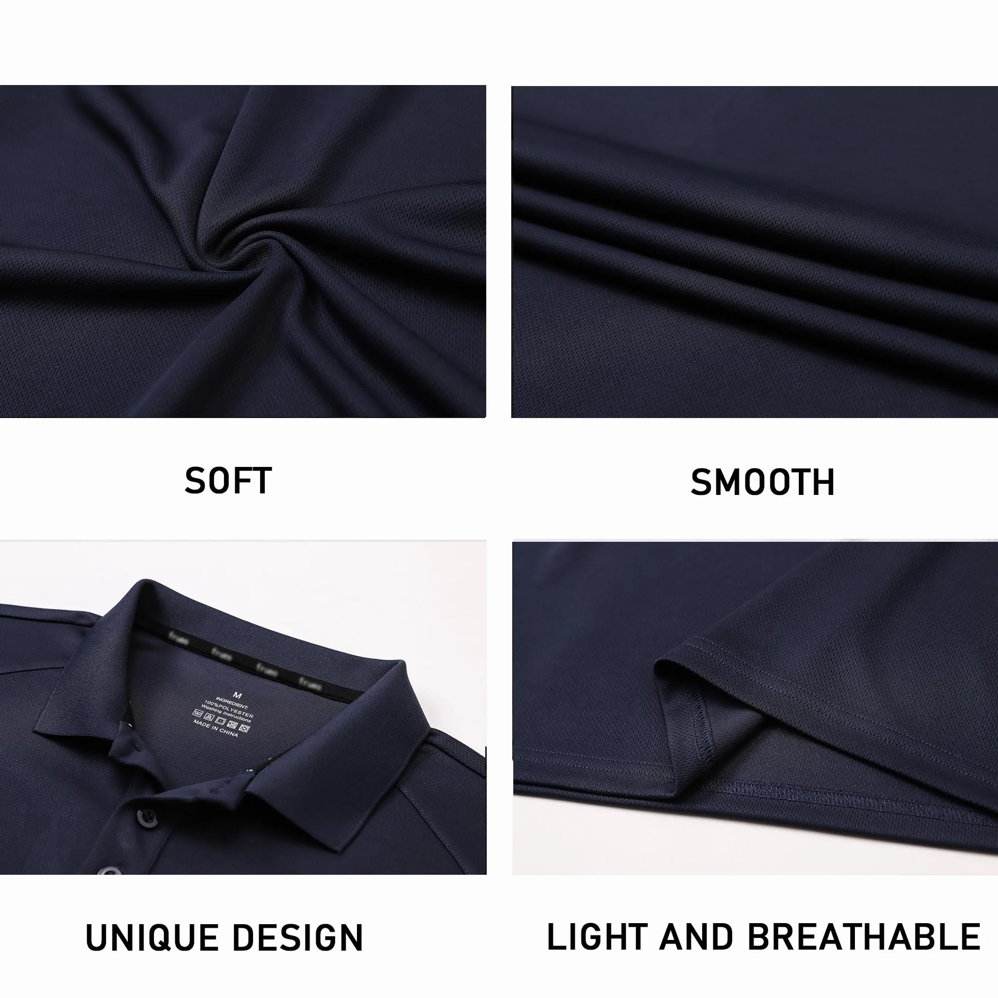 Gaiatiger Paquete de 3 Polos para Hombre, Absorbe la Humedad, Dry Fit, Manga Corta, Golf