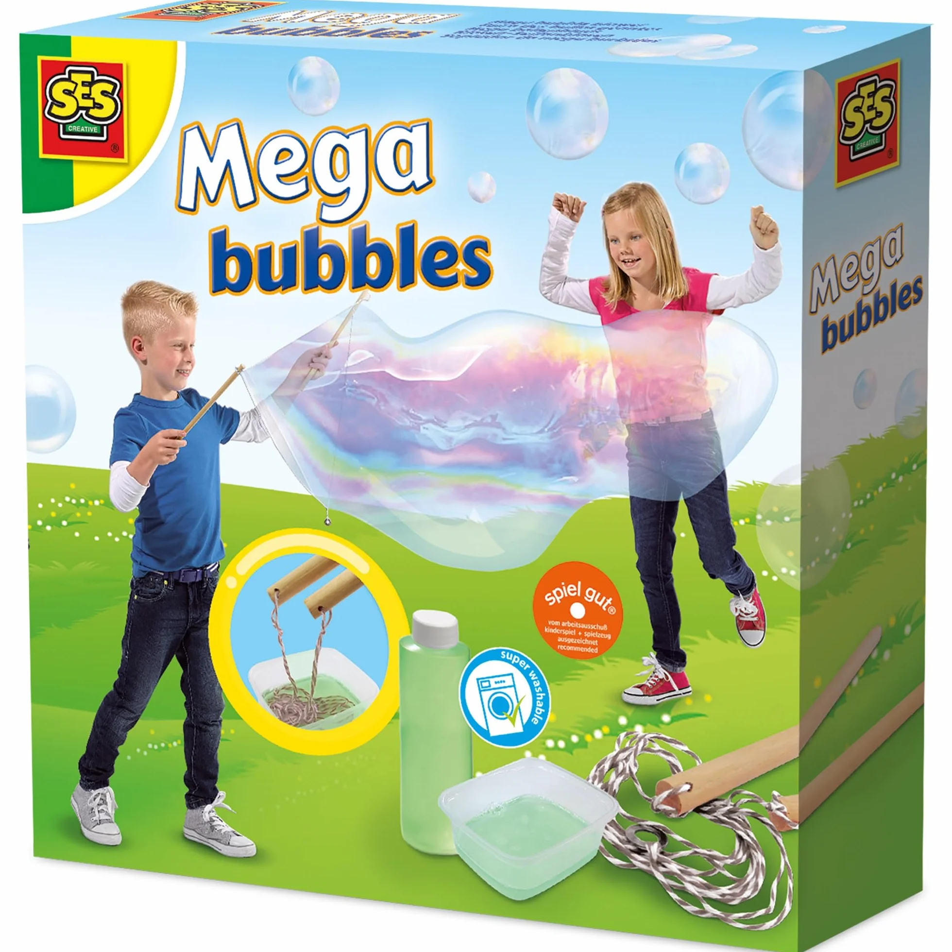 SES Creative – Mega Burbujas | Juego Infantil de Exterior para Crear Burbujas Gigantes | 6 a 13 años (S02251)