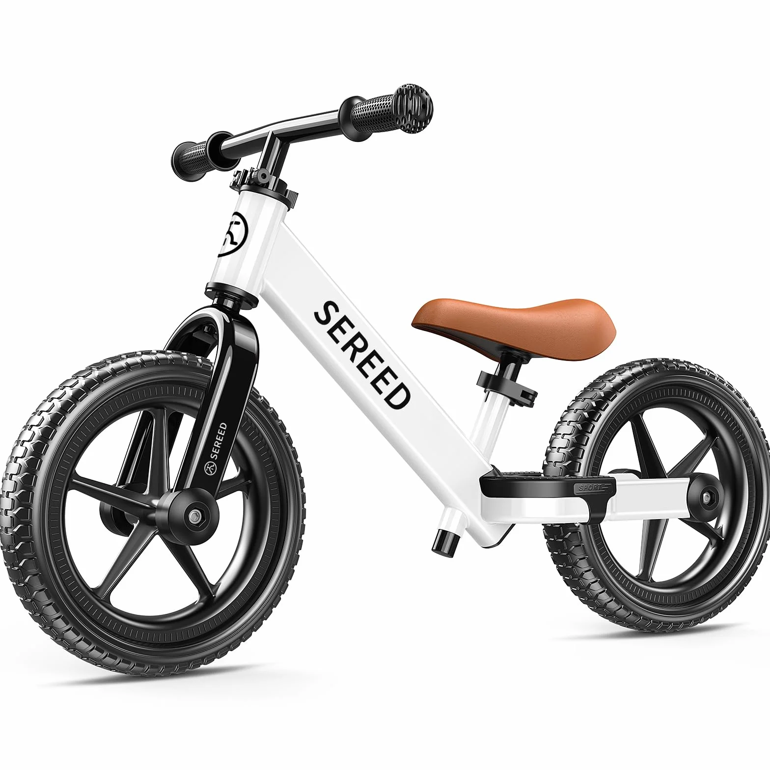 SEREED Bicicleta sin Pedales para Niños de 2 años, Bicicleta sin Pedales para Niños de 2 a 5 años, Ajuste sin Herramientas, Placa Personalizable con Pegatinas