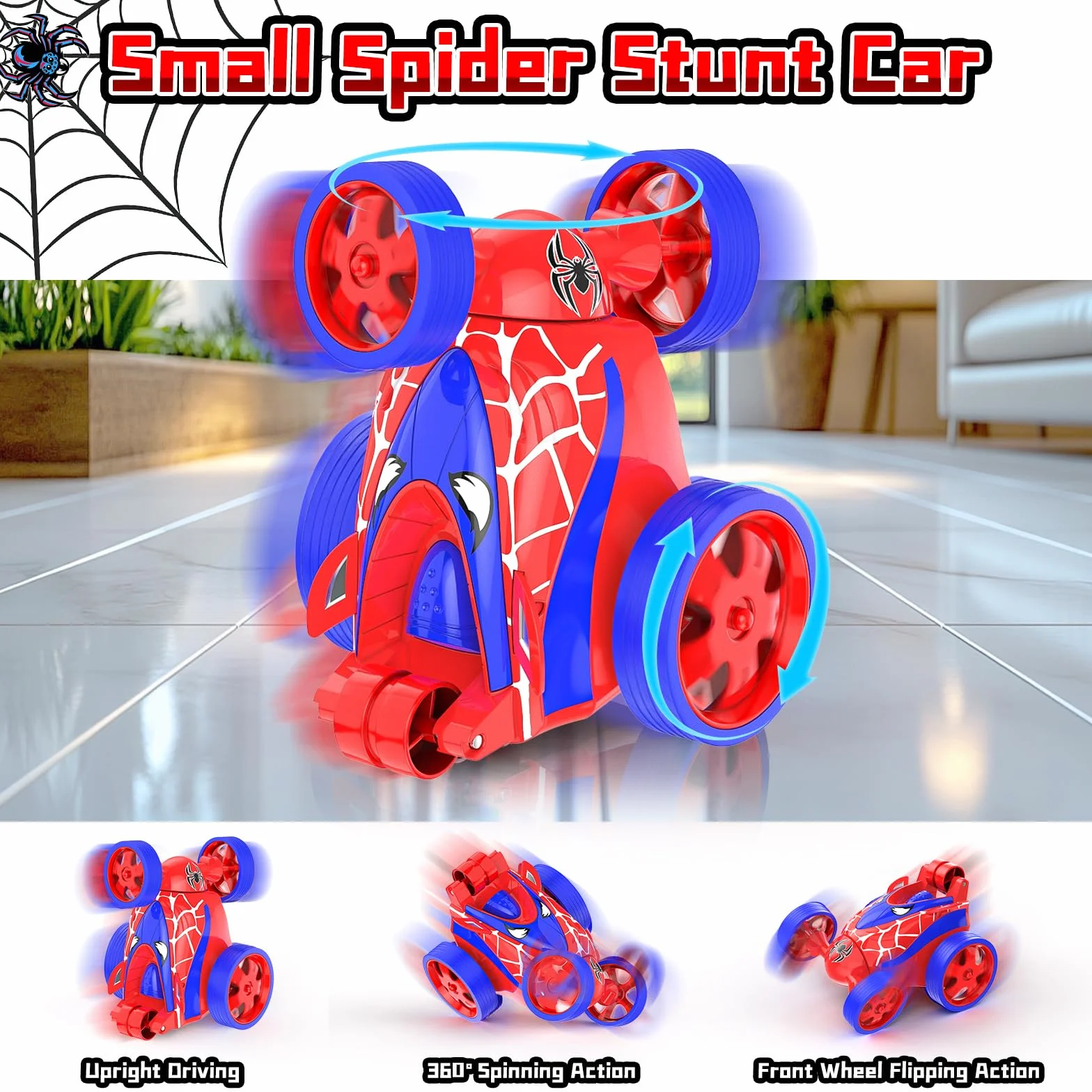 Mini Coche Teledirigido Acrobacia RC 360 Grados Rotación Spider Juguete Infantil Regalo Niños 3-7 Años