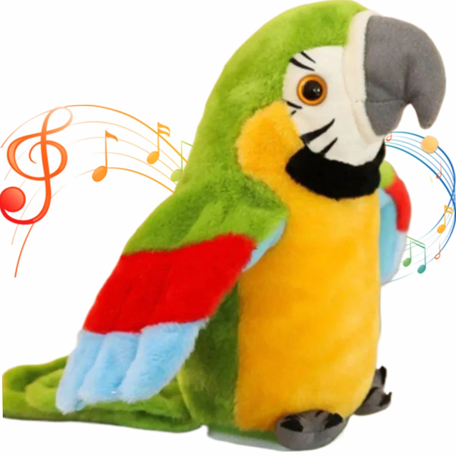 Loro parlante Que Repite lo Que Dices, Peluche electrónico con Forma de pájaro Mueve Las alas, Ideal para niños y niñas, Color Verde.