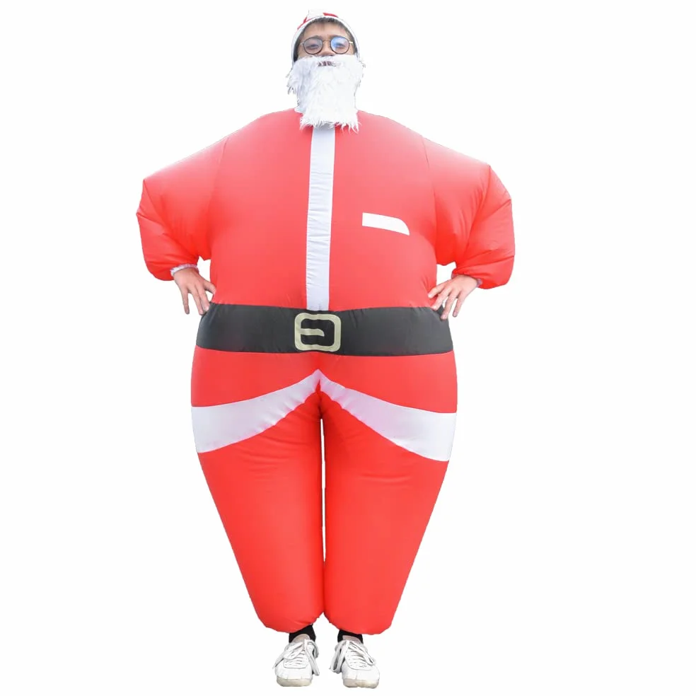 Disfraces inflables de Navidad de Papá Noel para hombres y mujeres adultos para fiestas de vacaciones y carnaval