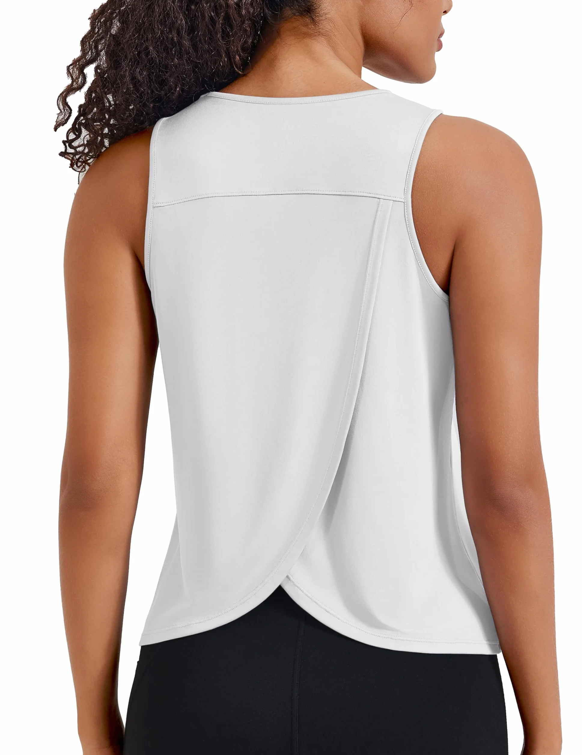 PINSPARK Camiseta Sin Mangas Mujer Tops Verano Espalda Abierta Entrenamiento Cruzada