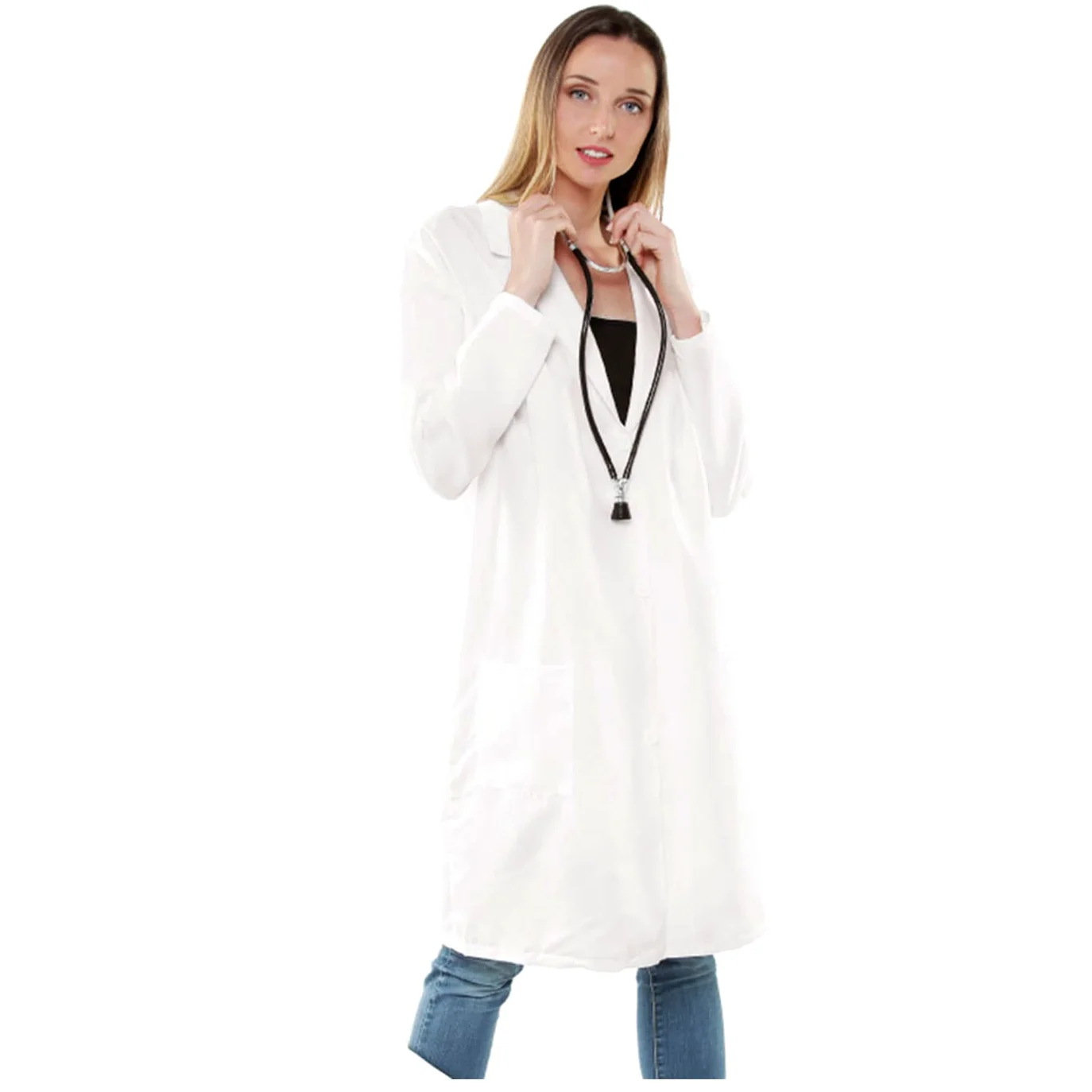 Acan Pack de 9 batas blancas. Disfraz doctor, médico. Talla L. Para carnaval, halloween, cosplay (L, Bata Blanca x 9)
