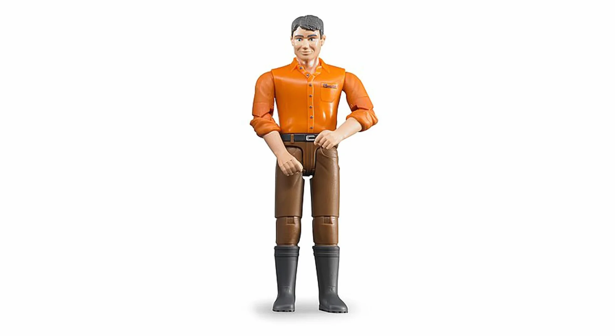 bruder 60007 - bworld Hombre con piel clara y pantalones marrones - 1:16 Figura de juguete, Granjero, Granja, Hombre