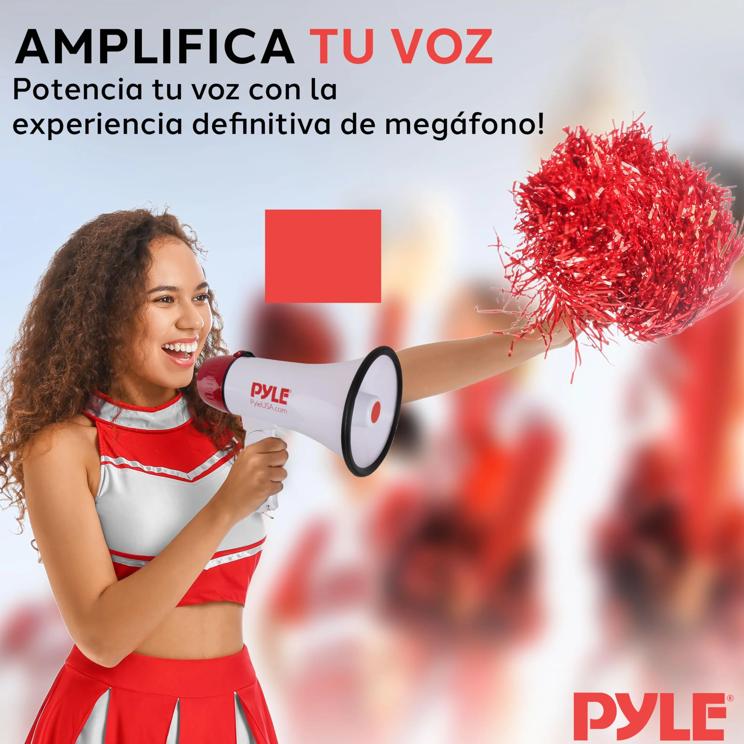 Pyle Megafono Portatil 20V Sirena Incorporada 800 Yardas