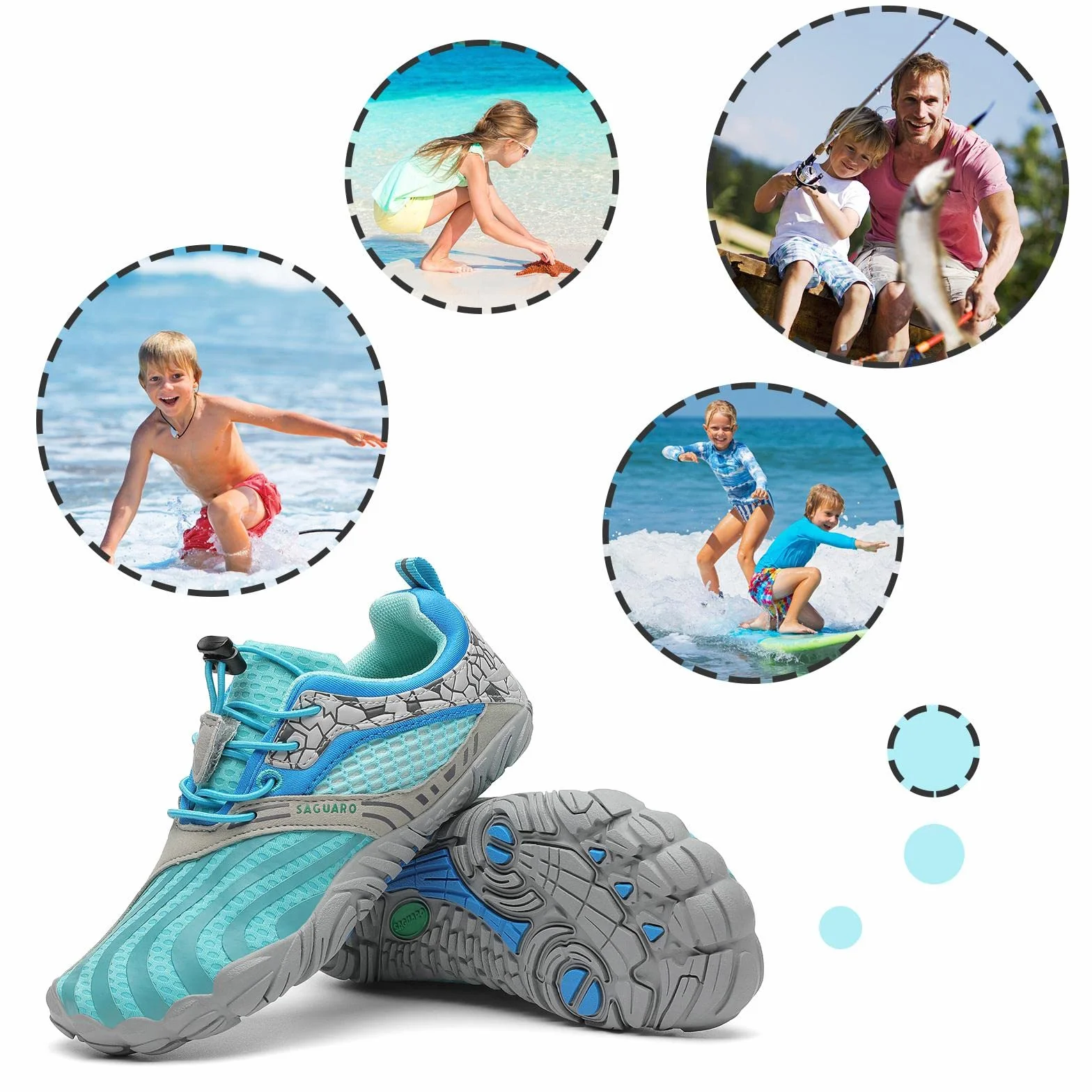 SAGUARO Niños Calzado Descalzos Zapatillas de Trail Transpirables Minimalistas 24-36 EU