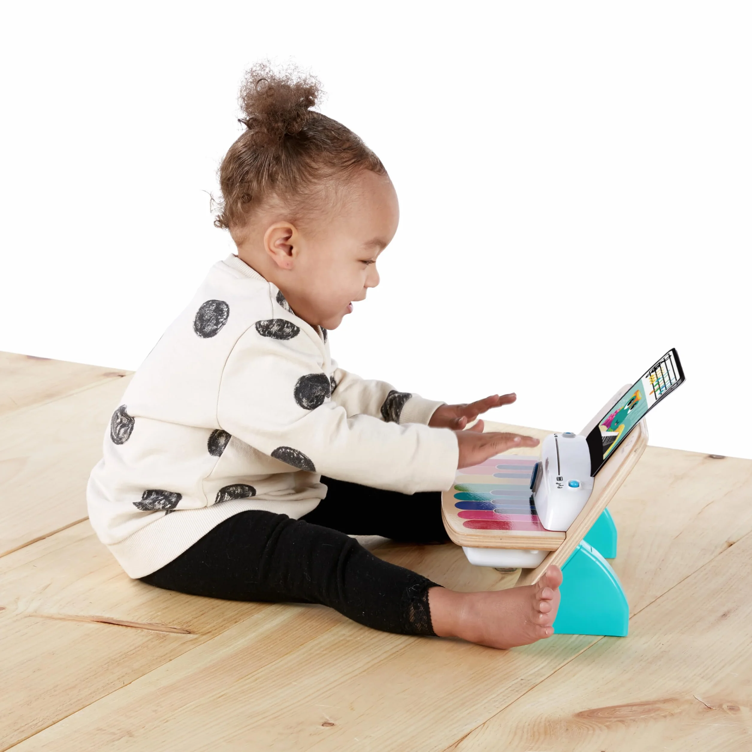 Baby Einstein, Hape, Piano Magic Touch, Juguete Musical de Madera, Incluye 3 partituras y 6 Canciones, Volumen Ajustable, a Partir de 6 Meses, Be Piano, 1 Unidad (Paquete de 1)