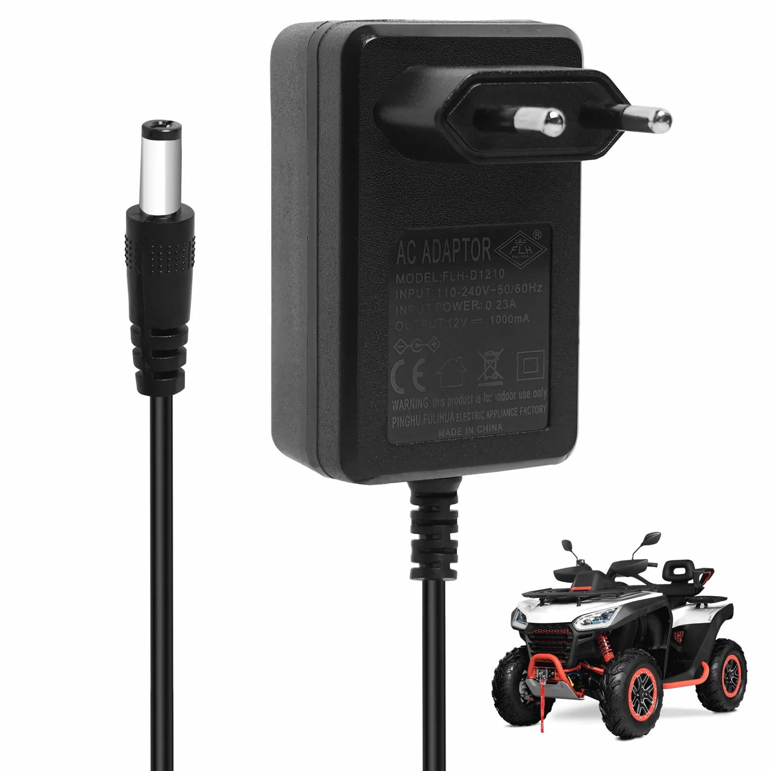 Cargador de 12 V para coche eléctrico infantil, cargador universal de 12 V 1 A, para coche eléctrico infantil, paseo en juguetes, para SUV ATV moto, coche, eléctrico de motocicleta, coches eléctricos